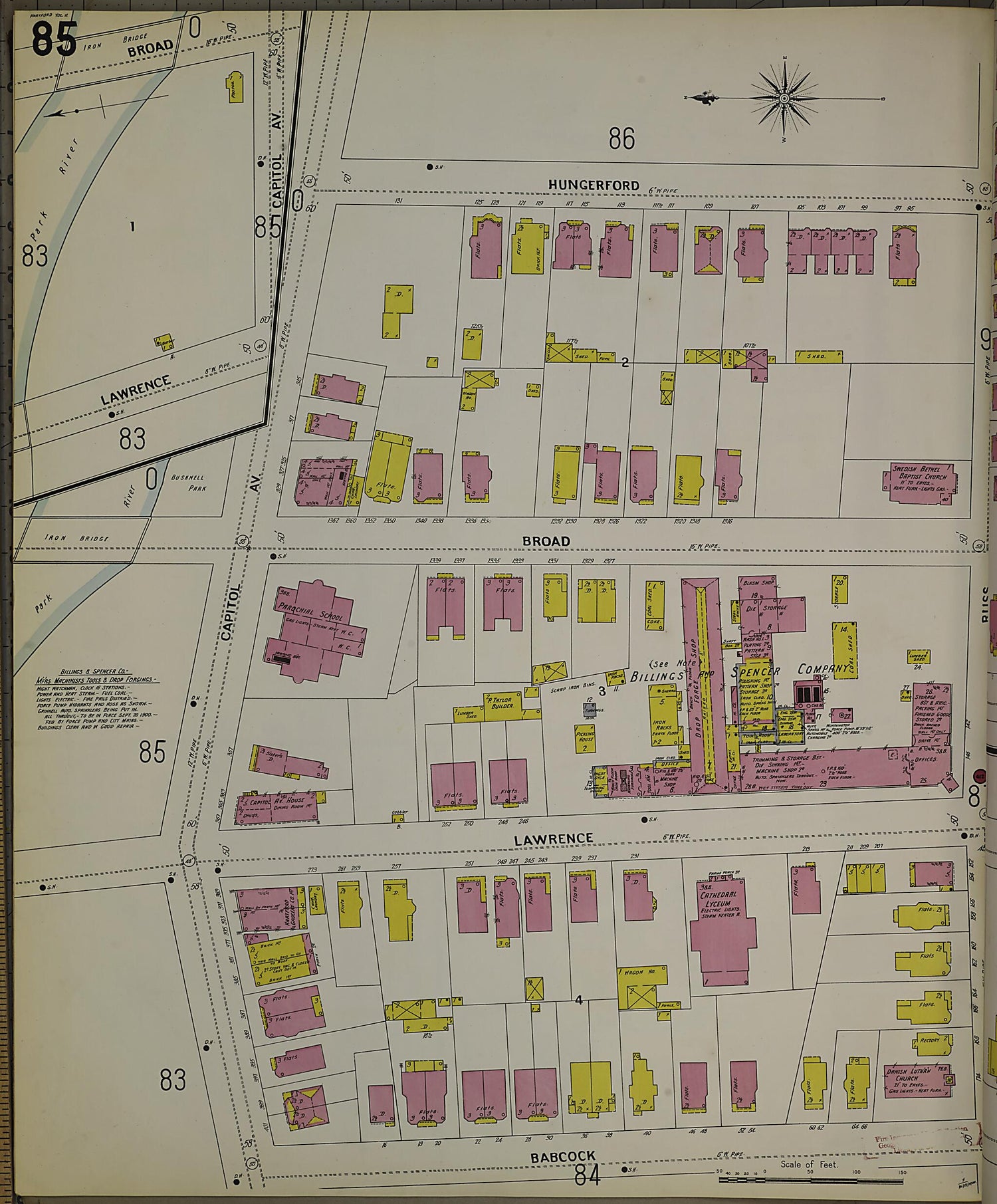 This old map of Hartford, Hartford County, Connecticut was created by Sanborn Map Company in 1900