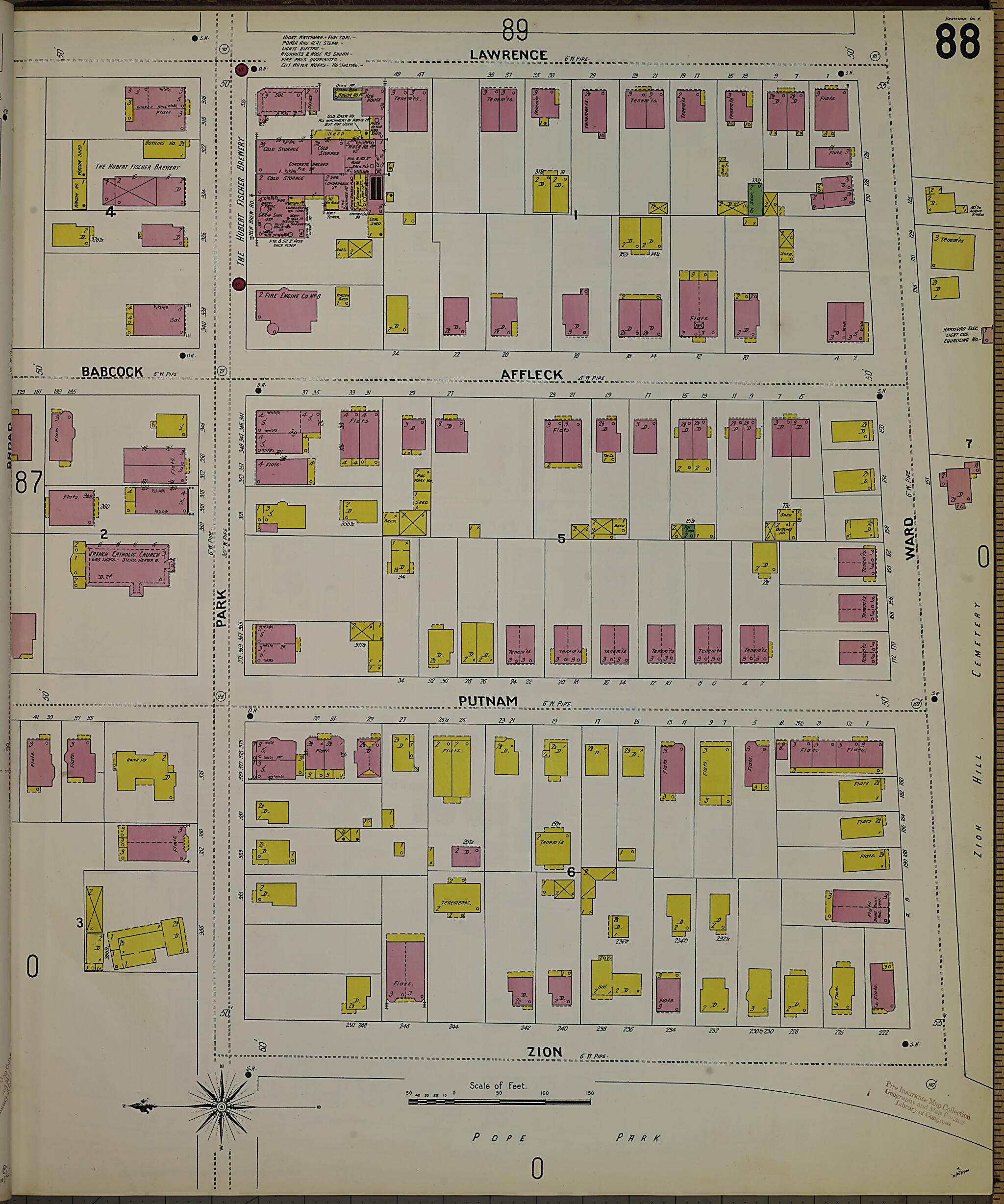 This old map of Hartford, Hartford County, Connecticut was created by Sanborn Map Company in 1900