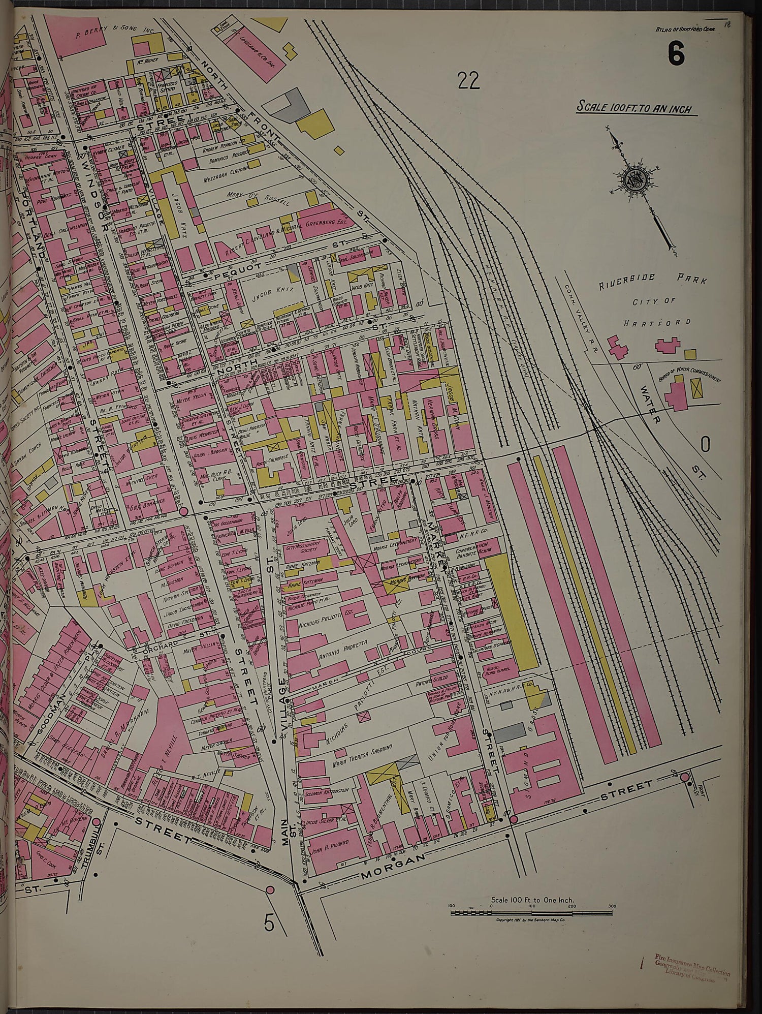 This old map of West Hartford, Hartford County, Connecticut was created by Sanborn Map Company in 1920