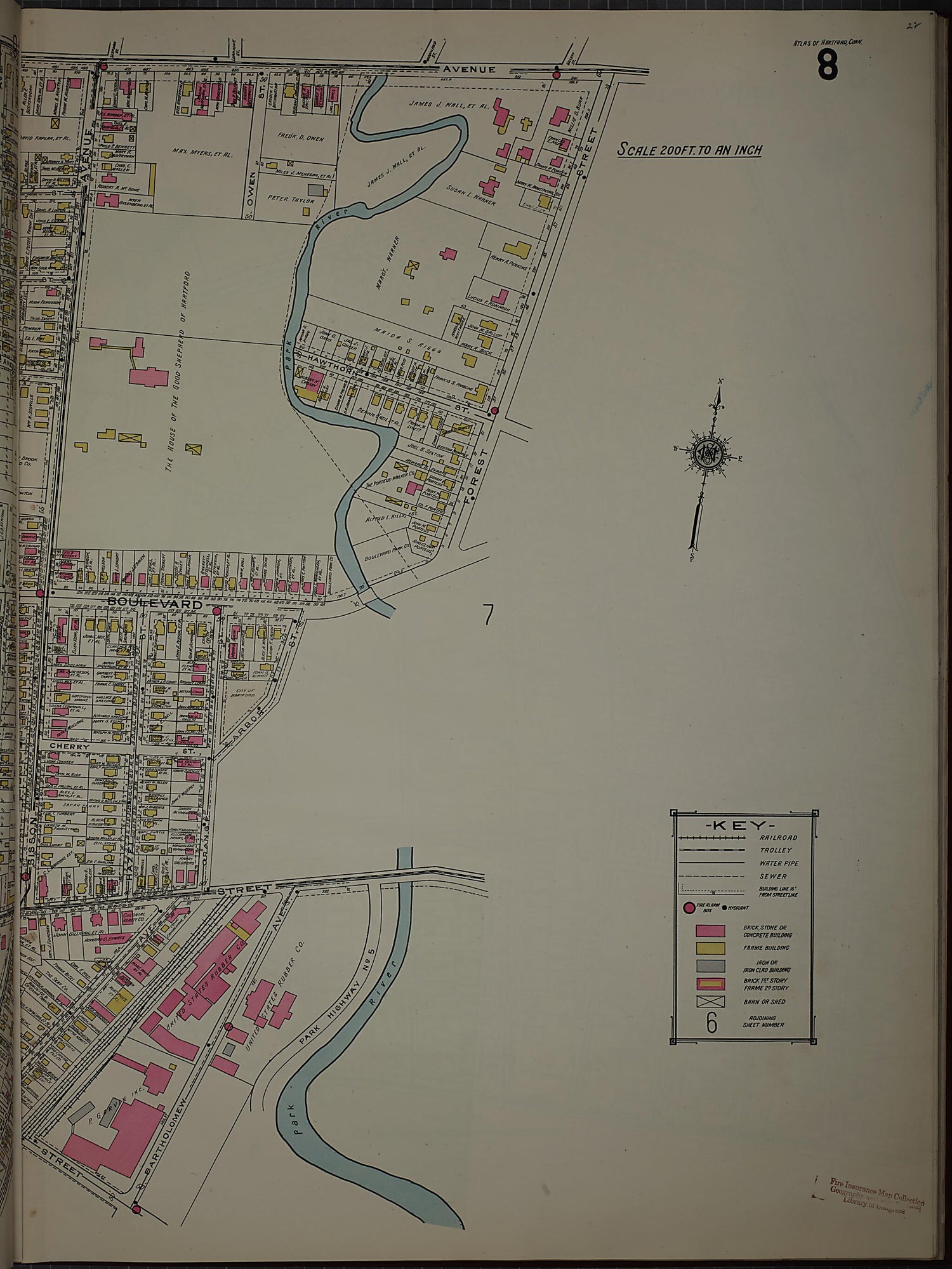 This old map of West Hartford, Hartford County, Connecticut was created by Sanborn Map Company in 1920