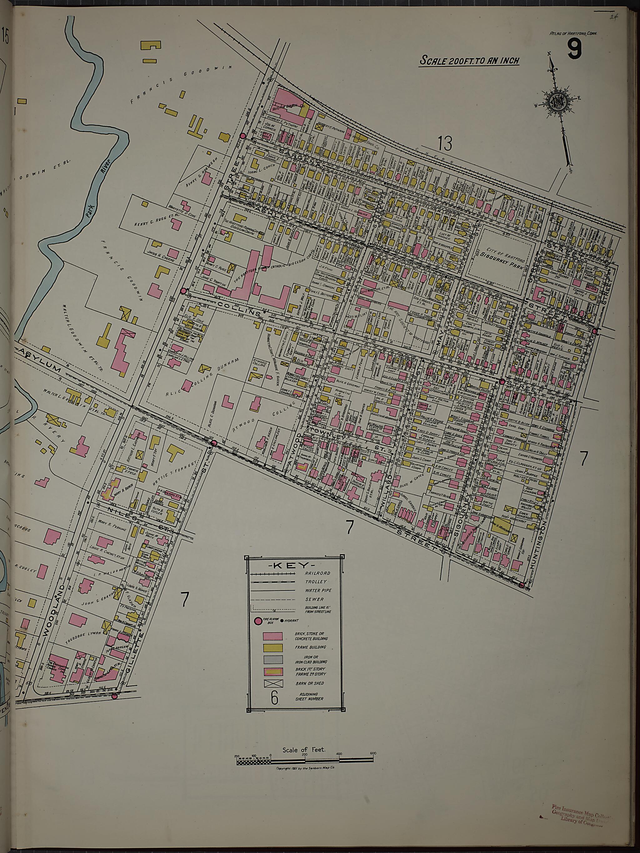 This old map of West Hartford, Hartford County, Connecticut was created by Sanborn Map Company in 1920