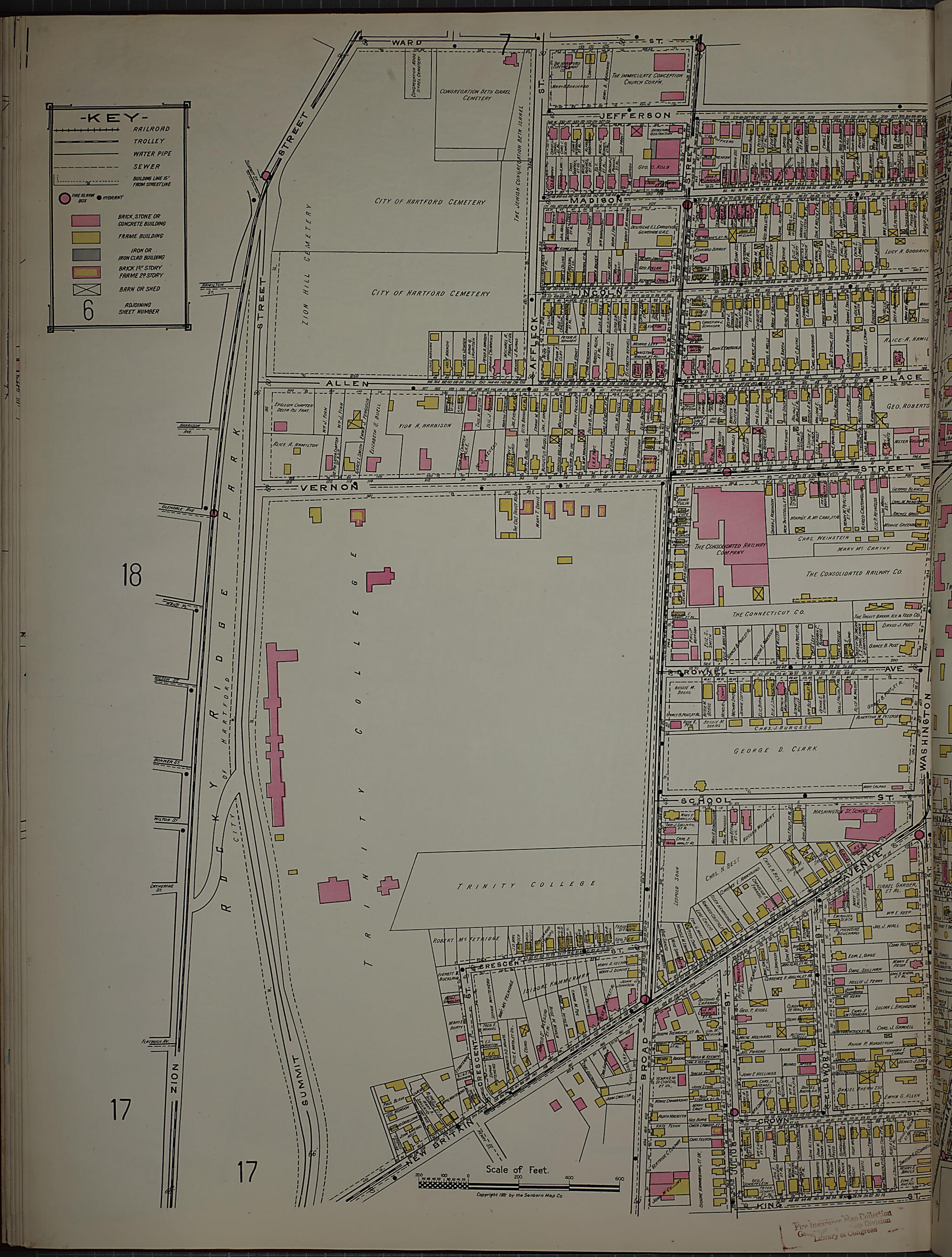 This old map of West Hartford, Hartford County, Connecticut was created by Sanborn Map Company in 1920