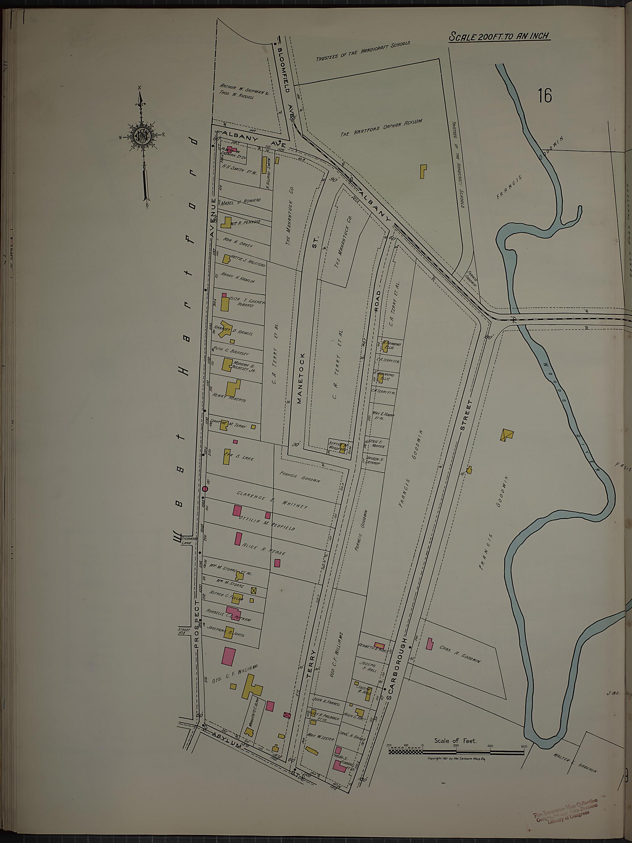 This old map of West Hartford, Hartford County, Connecticut was created by Sanborn Map Company in 1920