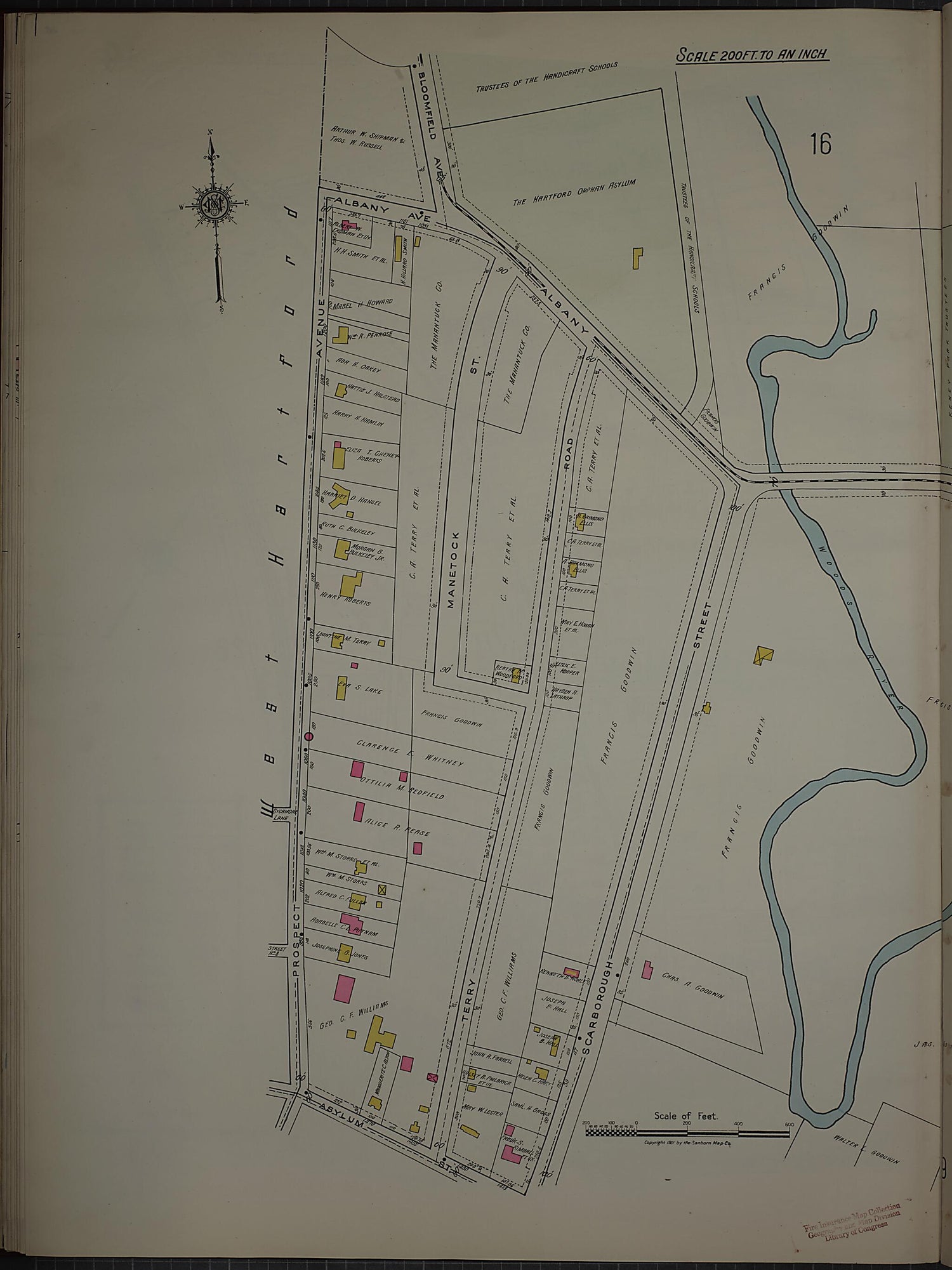 This old map of West Hartford, Hartford County, Connecticut was created by Sanborn Map Company in 1920