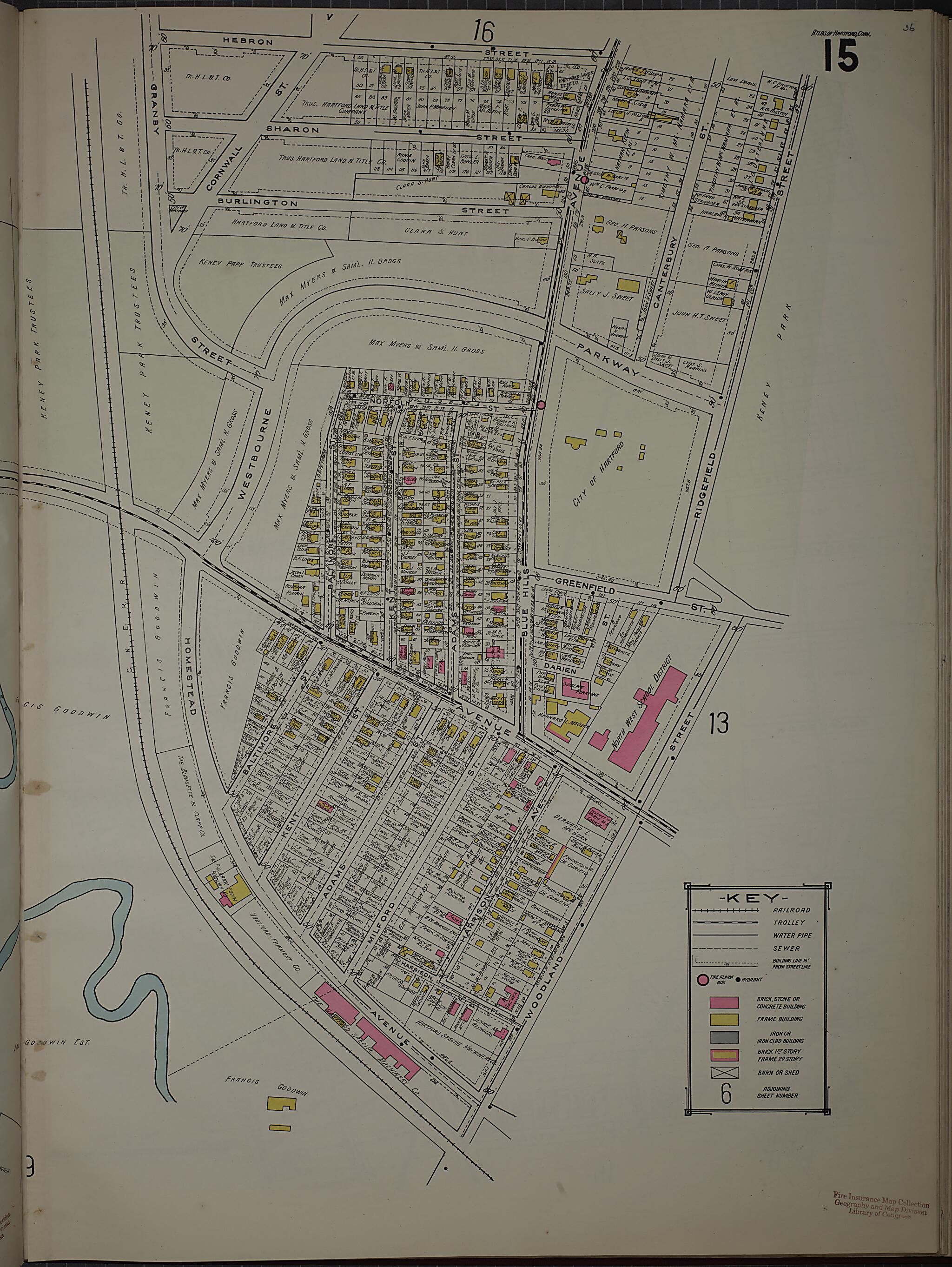 This old map of West Hartford, Hartford County, Connecticut was created by Sanborn Map Company in 1920