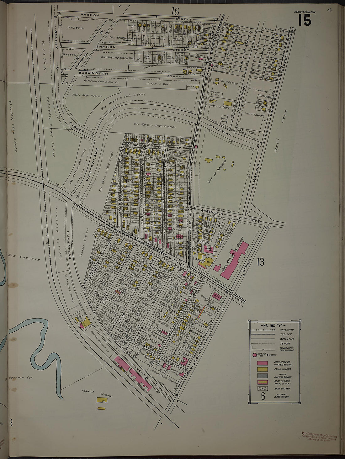 This old map of West Hartford, Hartford County, Connecticut was created by Sanborn Map Company in 1920
