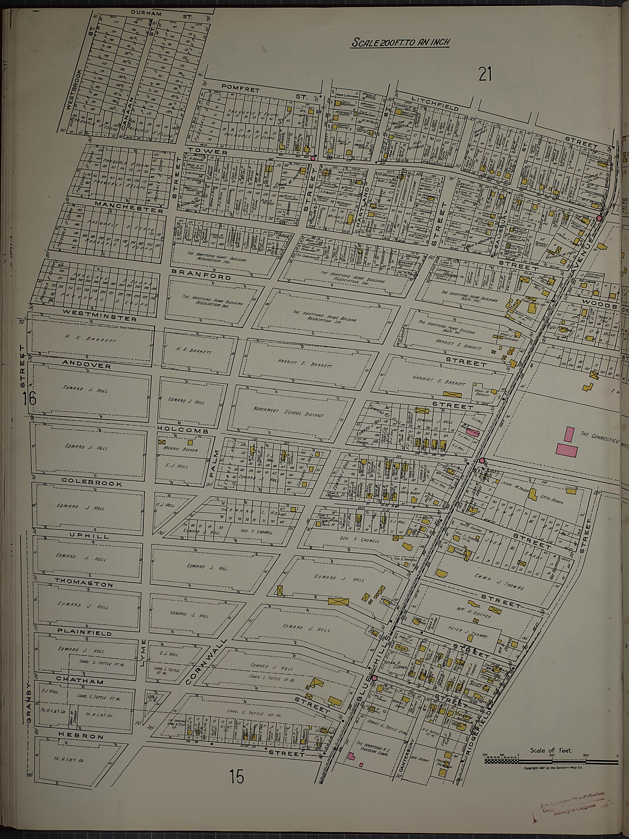 This old map of West Hartford, Hartford County, Connecticut was created by Sanborn Map Company in 1920