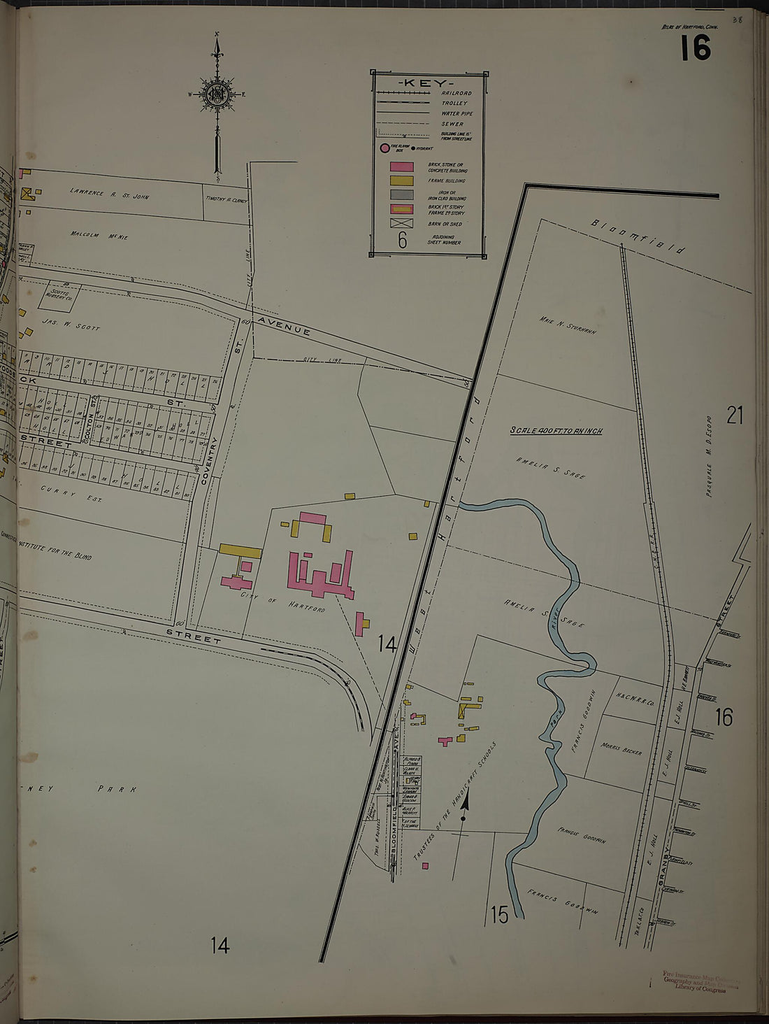 This old map of West Hartford, Hartford County, Connecticut was created by Sanborn Map Company in 1920