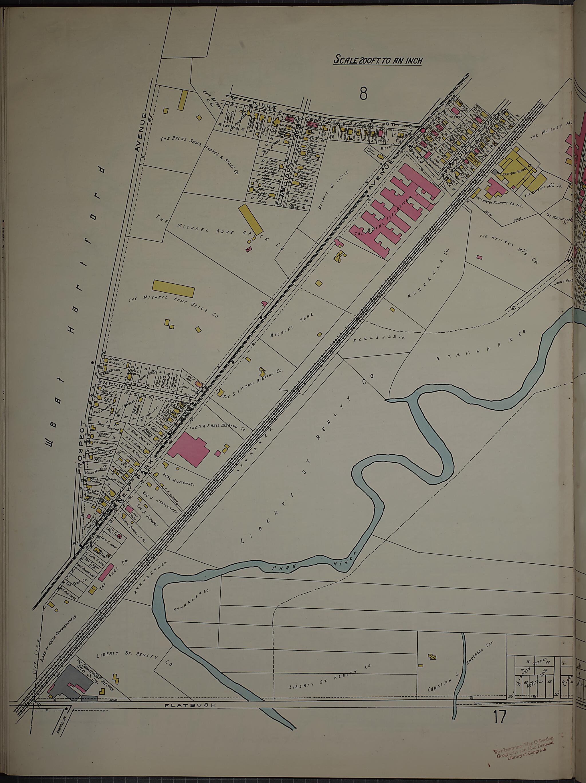 This old map of West Hartford, Hartford County, Connecticut was created by Sanborn Map Company in 1920