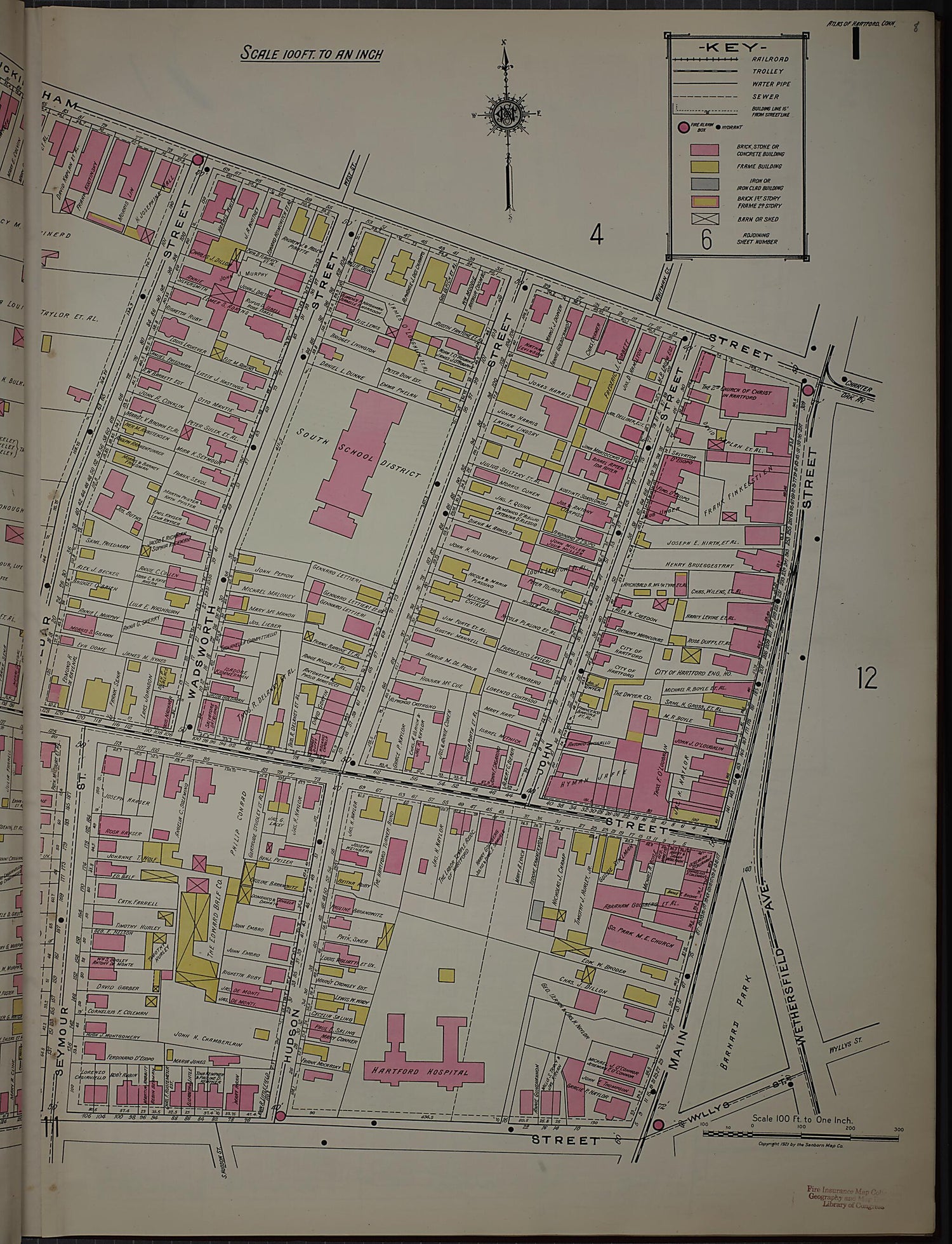This old map of West Hartford, Hartford County, Connecticut was created by Sanborn Map Company in 1920