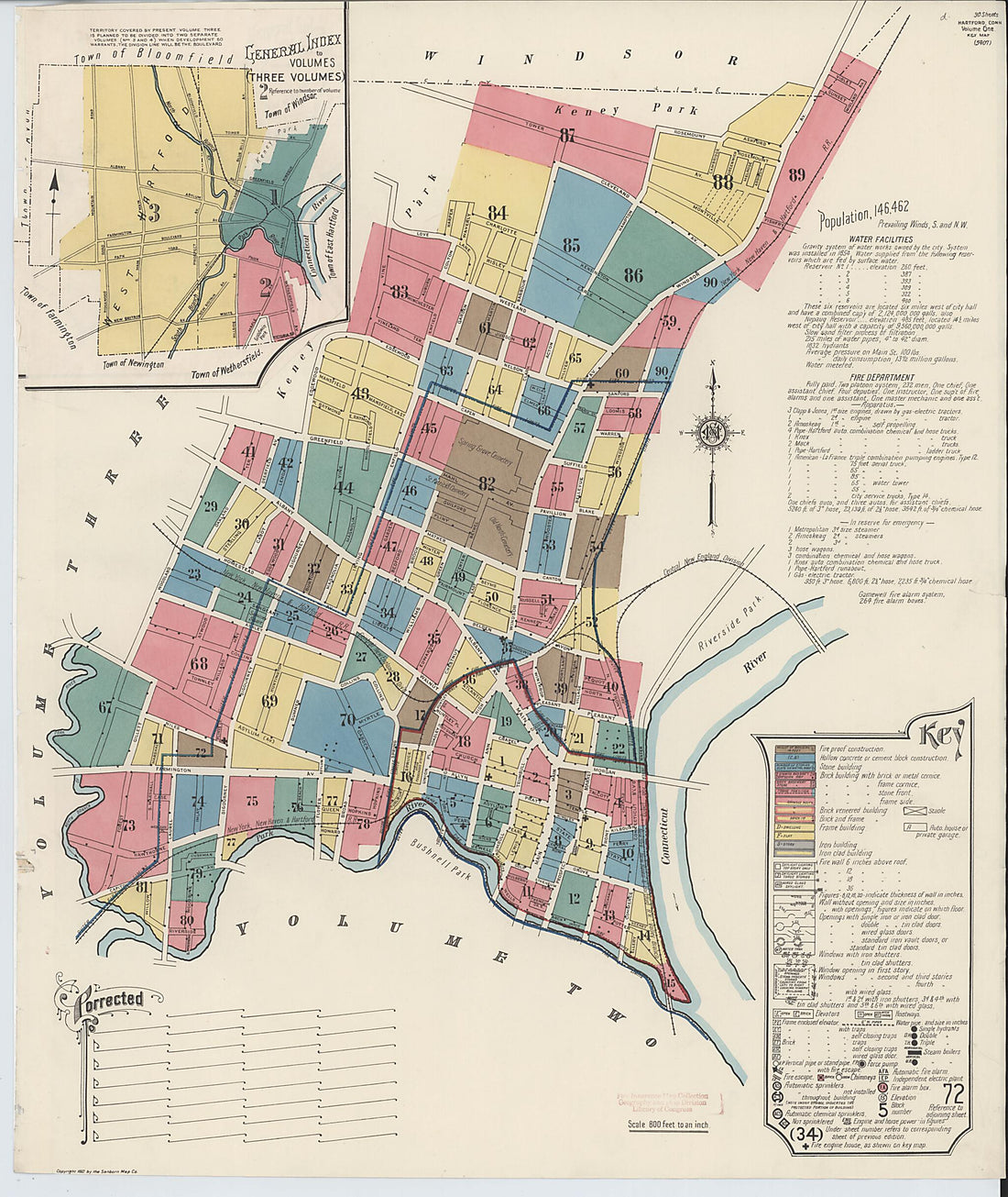 This old map of West Hartford, Hartford County, Connecticut was created by Sanborn Map Company in 1922