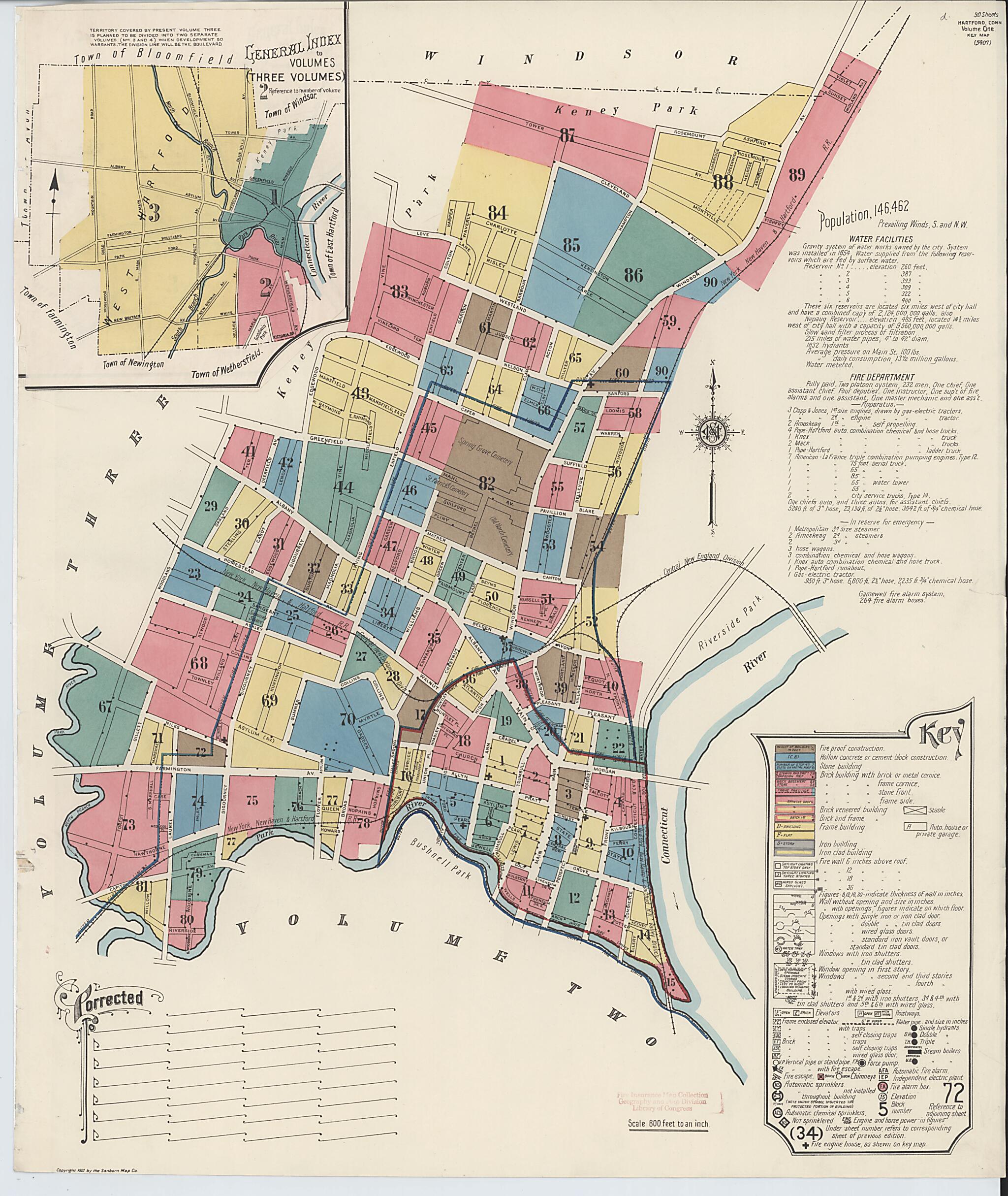 This old map of West Hartford, Hartford County, Connecticut was created by Sanborn Map Company in 1922