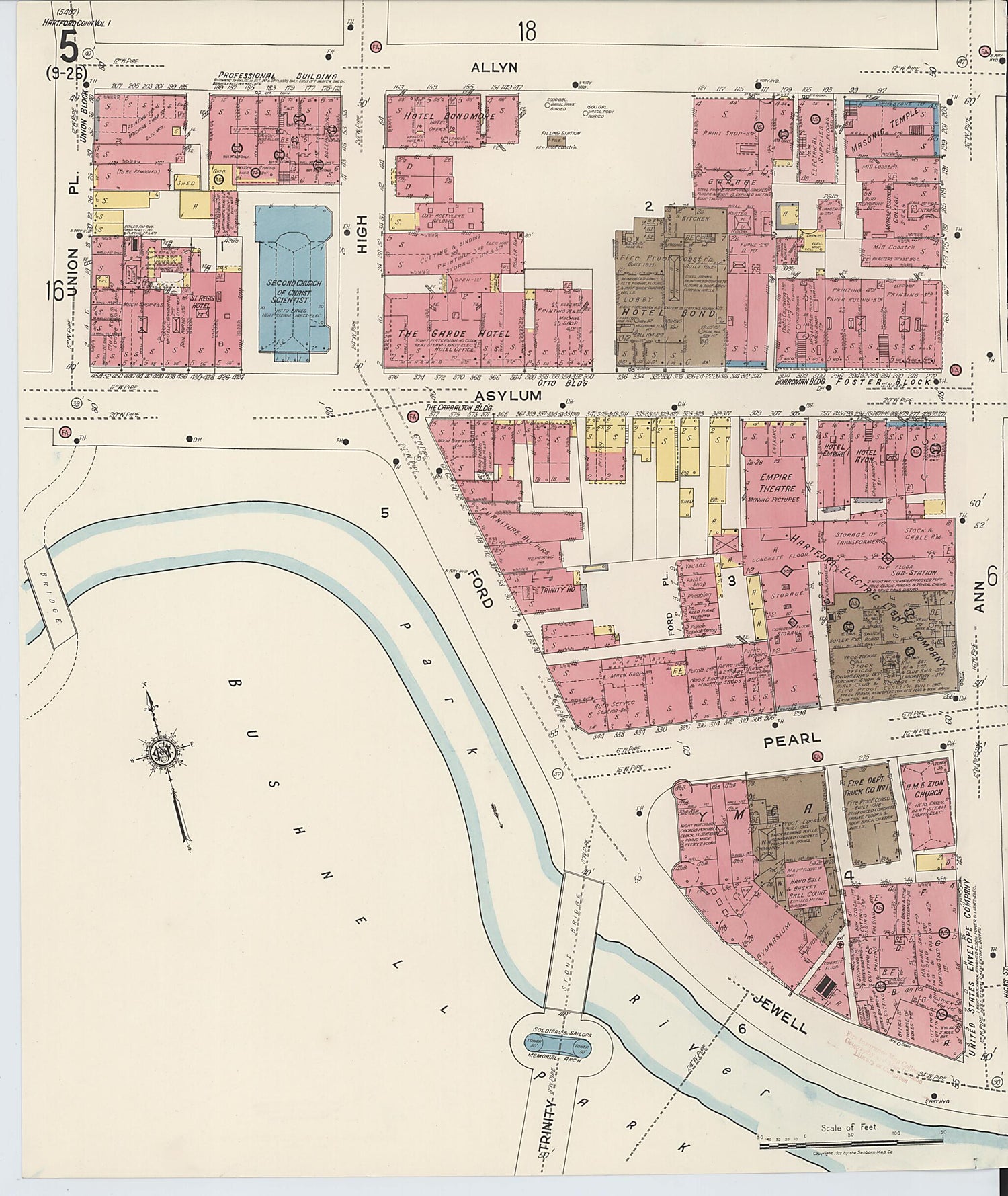 This old map of West Hartford, Hartford County, Connecticut was created by Sanborn Map Company in 1922