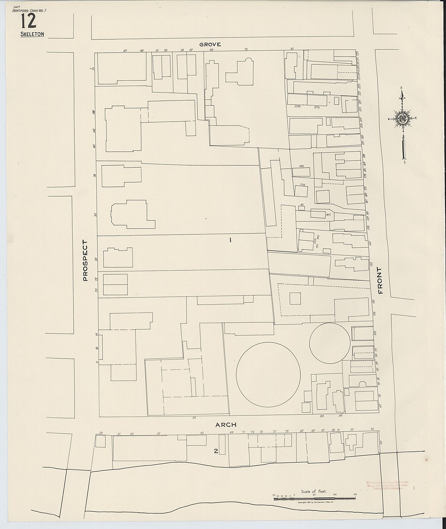 This old map of West Hartford, Hartford County, Connecticut was created by Sanborn Map Company in 1922