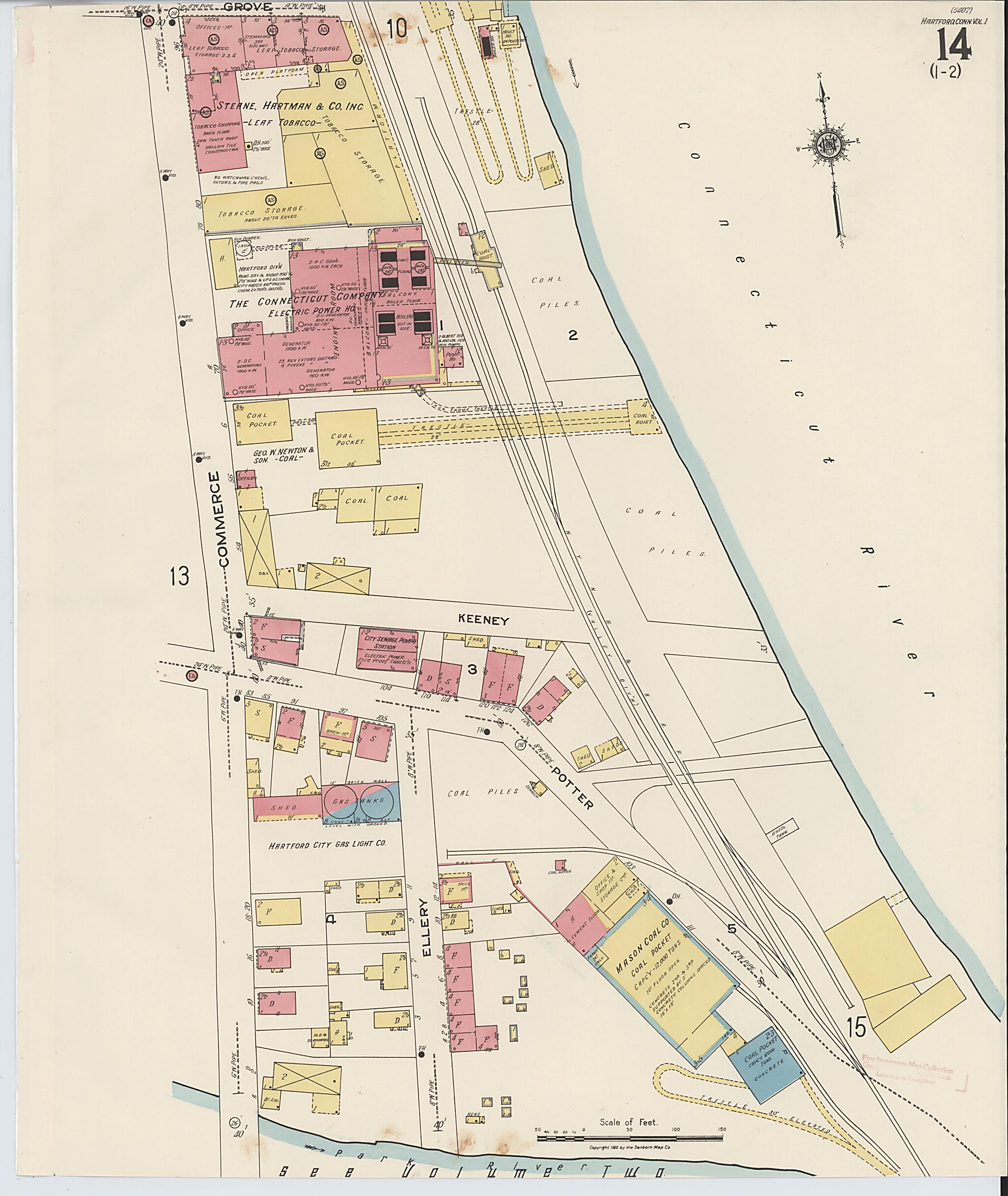 This old map of West Hartford, Hartford County, Connecticut was created by Sanborn Map Company in 1922