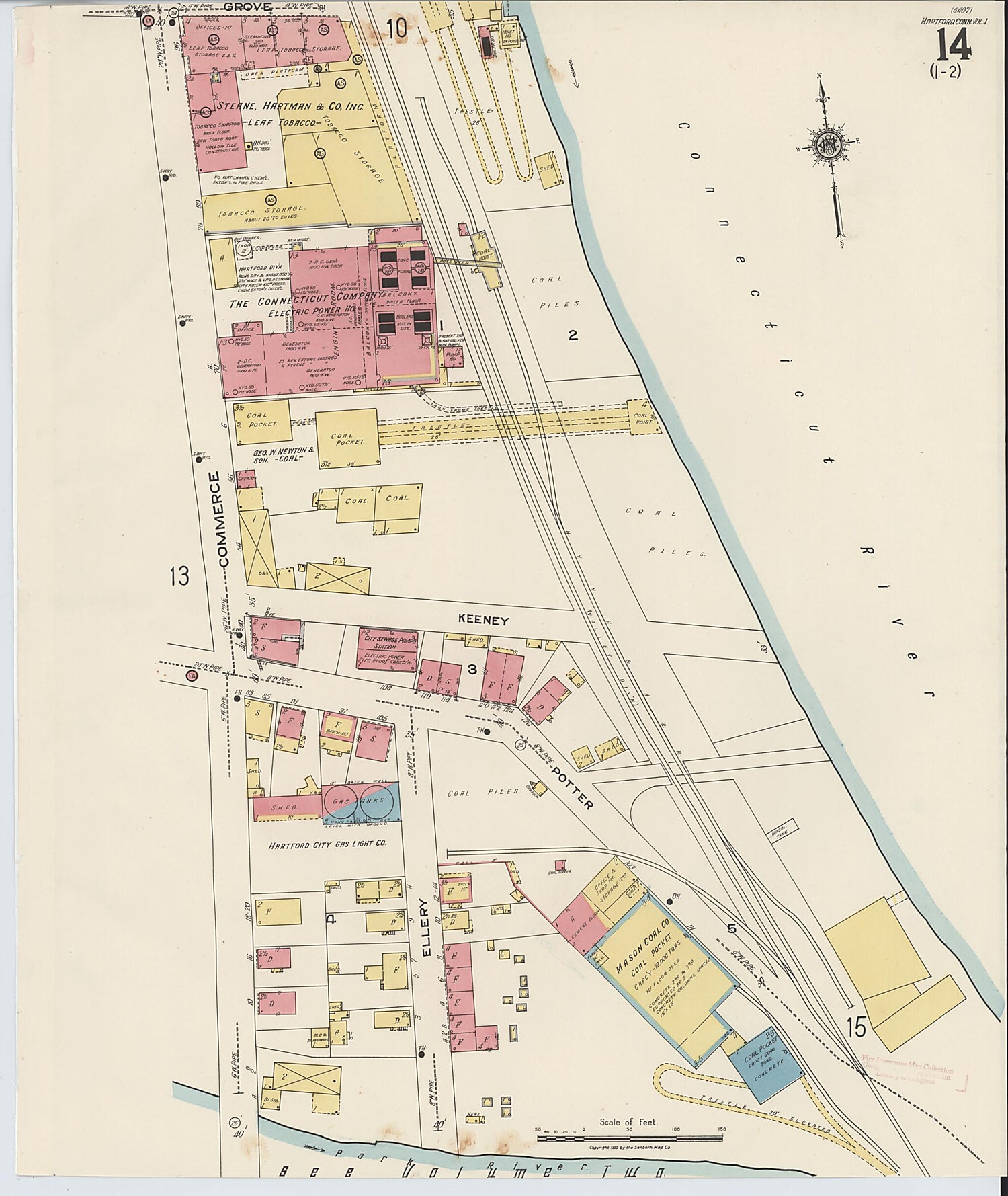 This old map of West Hartford, Hartford County, Connecticut was created by Sanborn Map Company in 1922