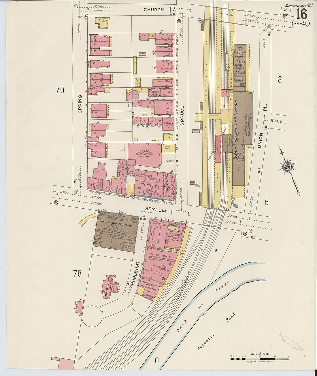 This old map of West Hartford, Hartford County, Connecticut was created by Sanborn Map Company in 1922