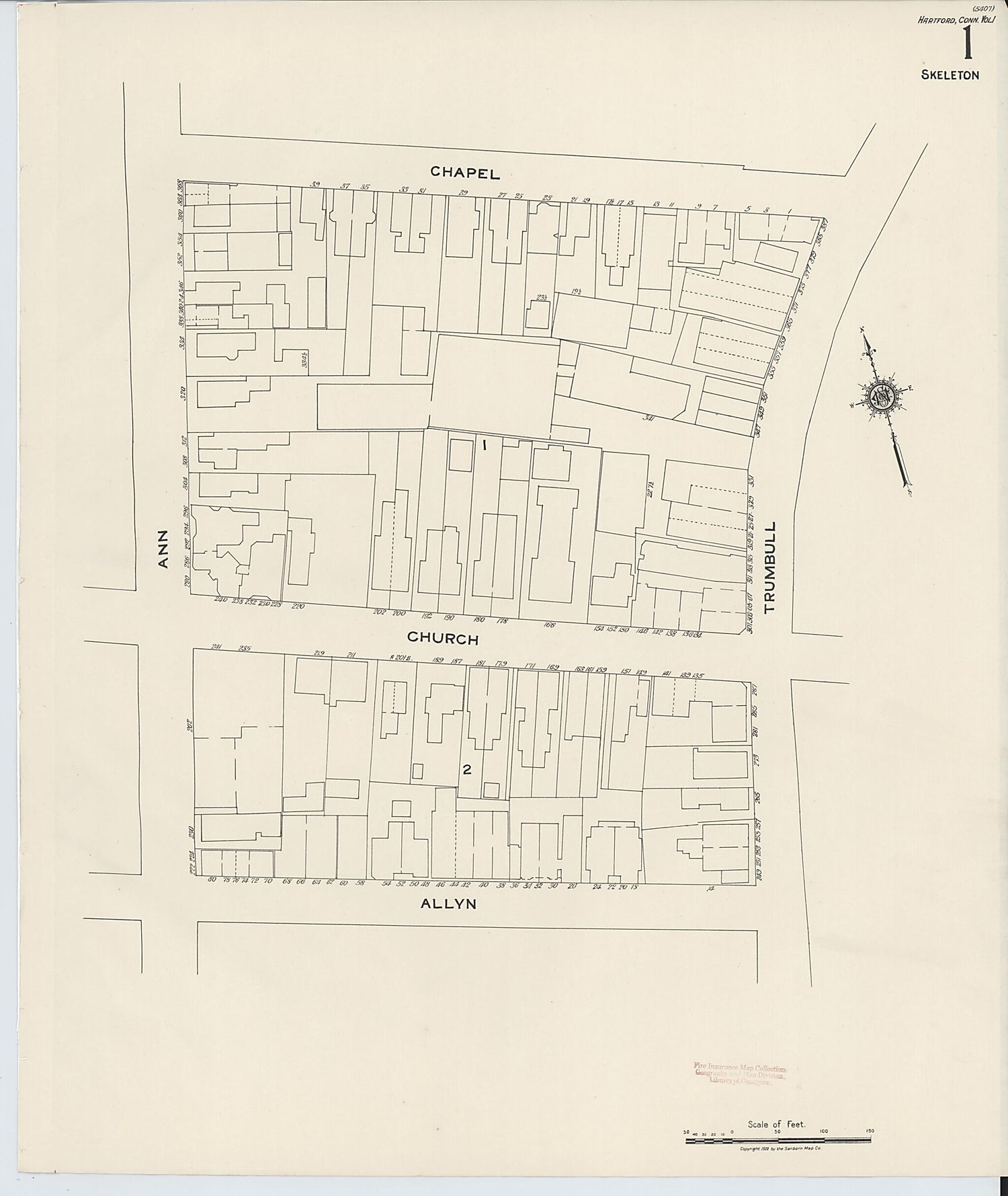 This old map of West Hartford, Hartford County, Connecticut was created by Sanborn Map Company in 1922
