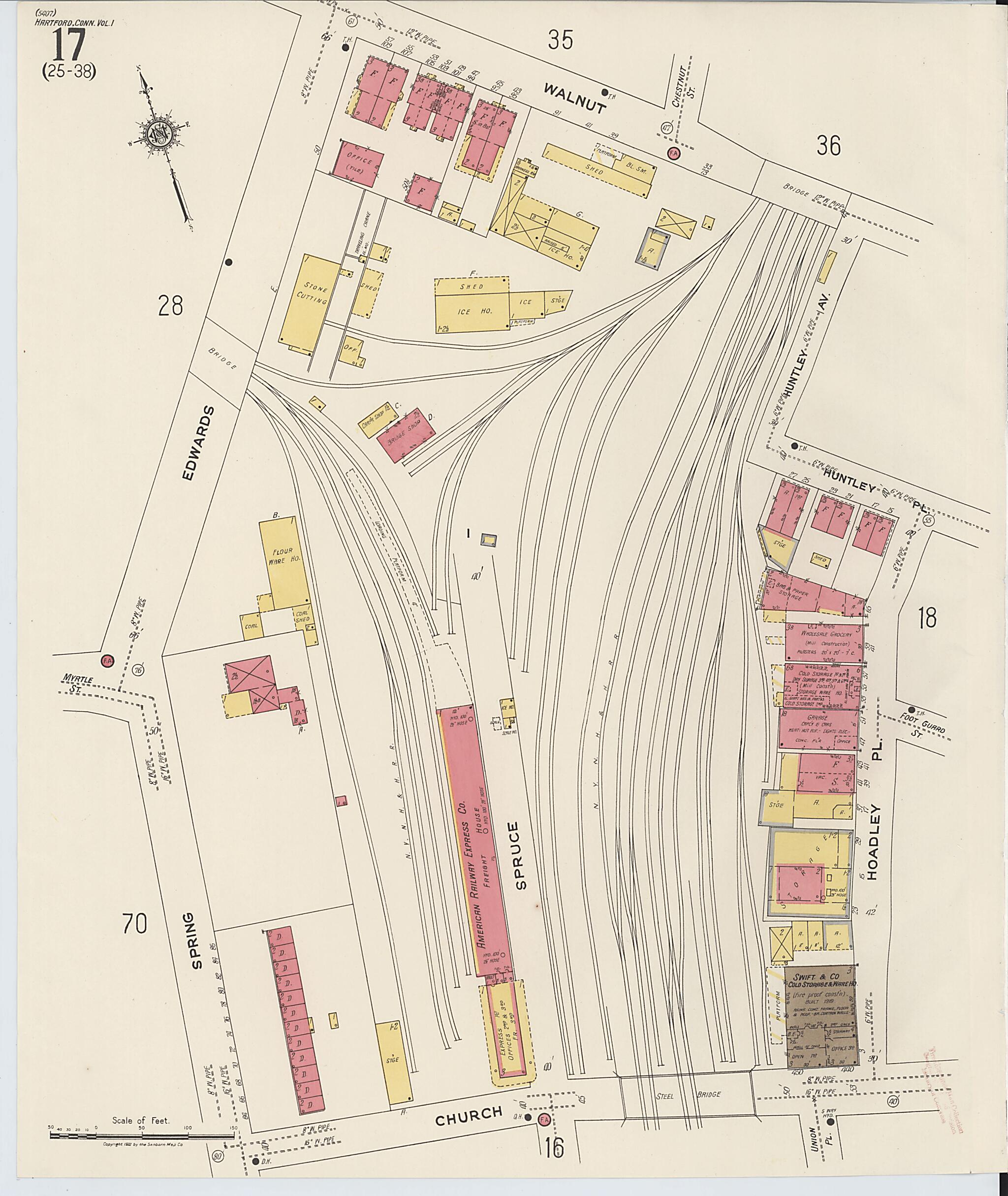 This old map of West Hartford, Hartford County, Connecticut was created by Sanborn Map Company in 1922