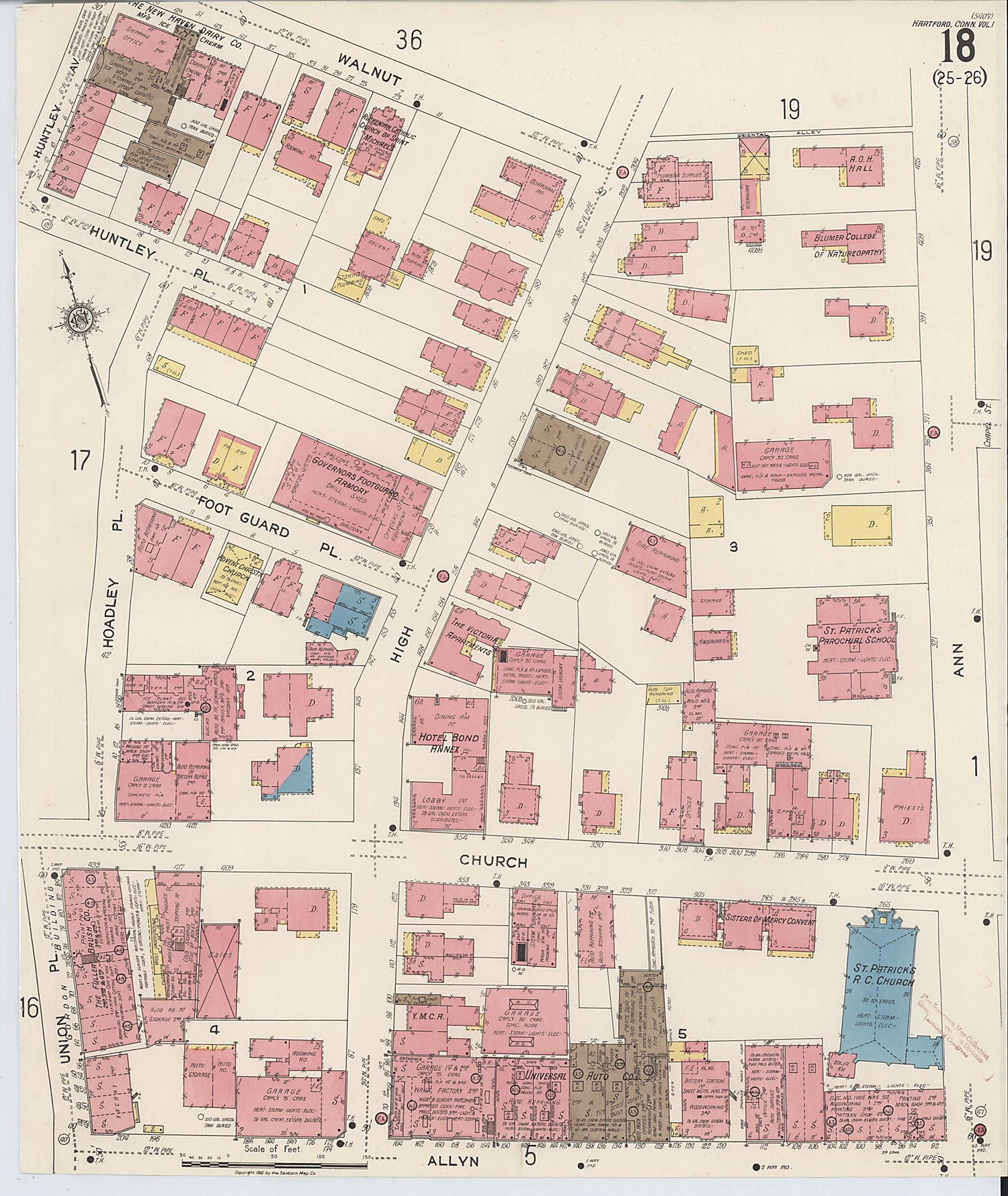 This old map of West Hartford, Hartford County, Connecticut was created by Sanborn Map Company in 1922
