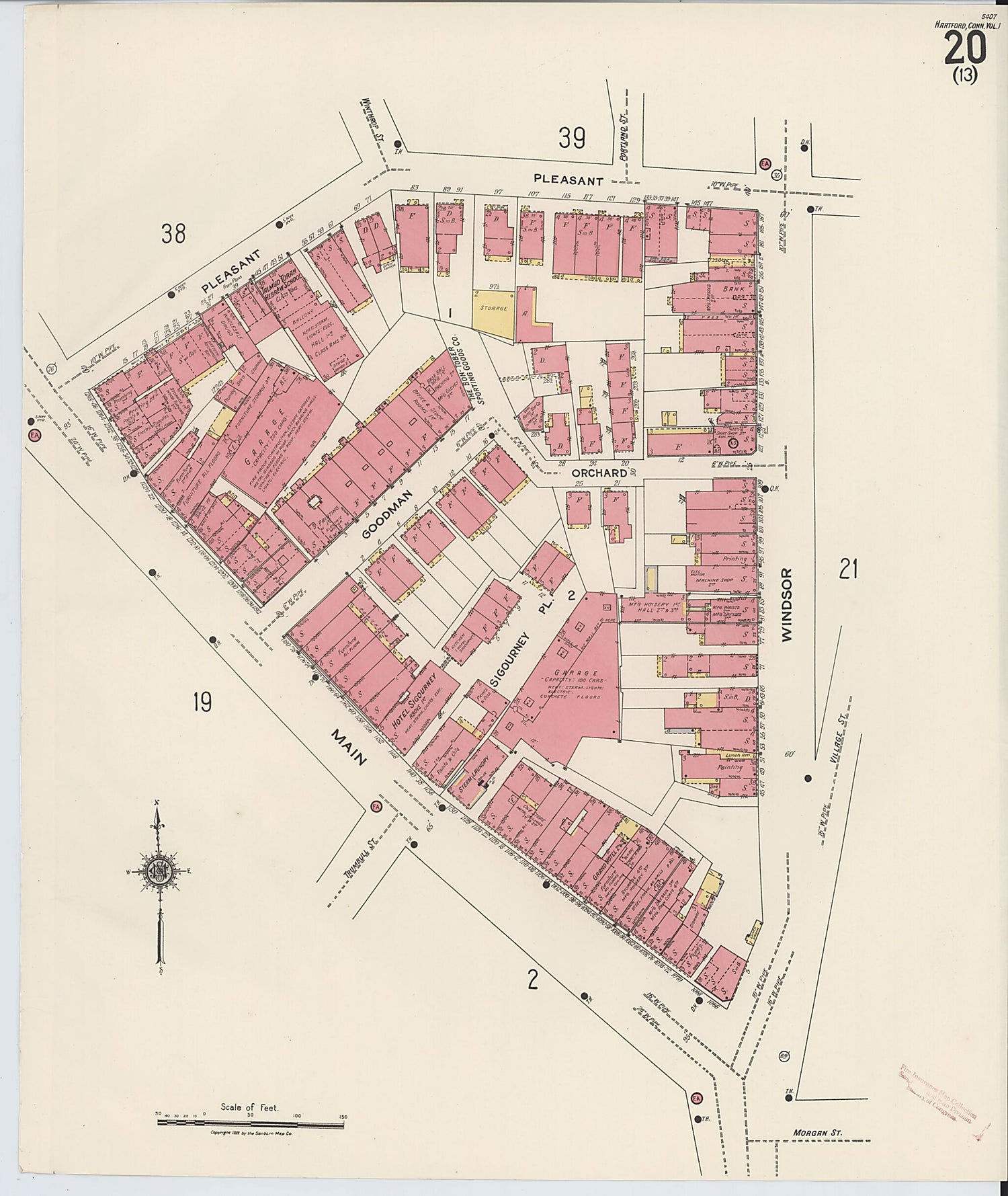 This old map of West Hartford, Hartford County, Connecticut was created by Sanborn Map Company in 1922