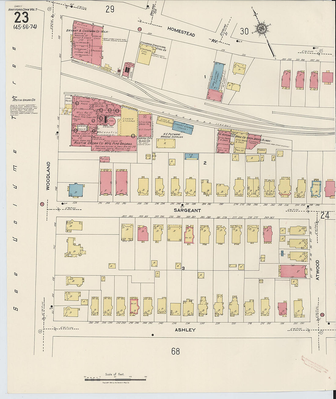This old map of West Hartford, Hartford County, Connecticut was created by Sanborn Map Company in 1922