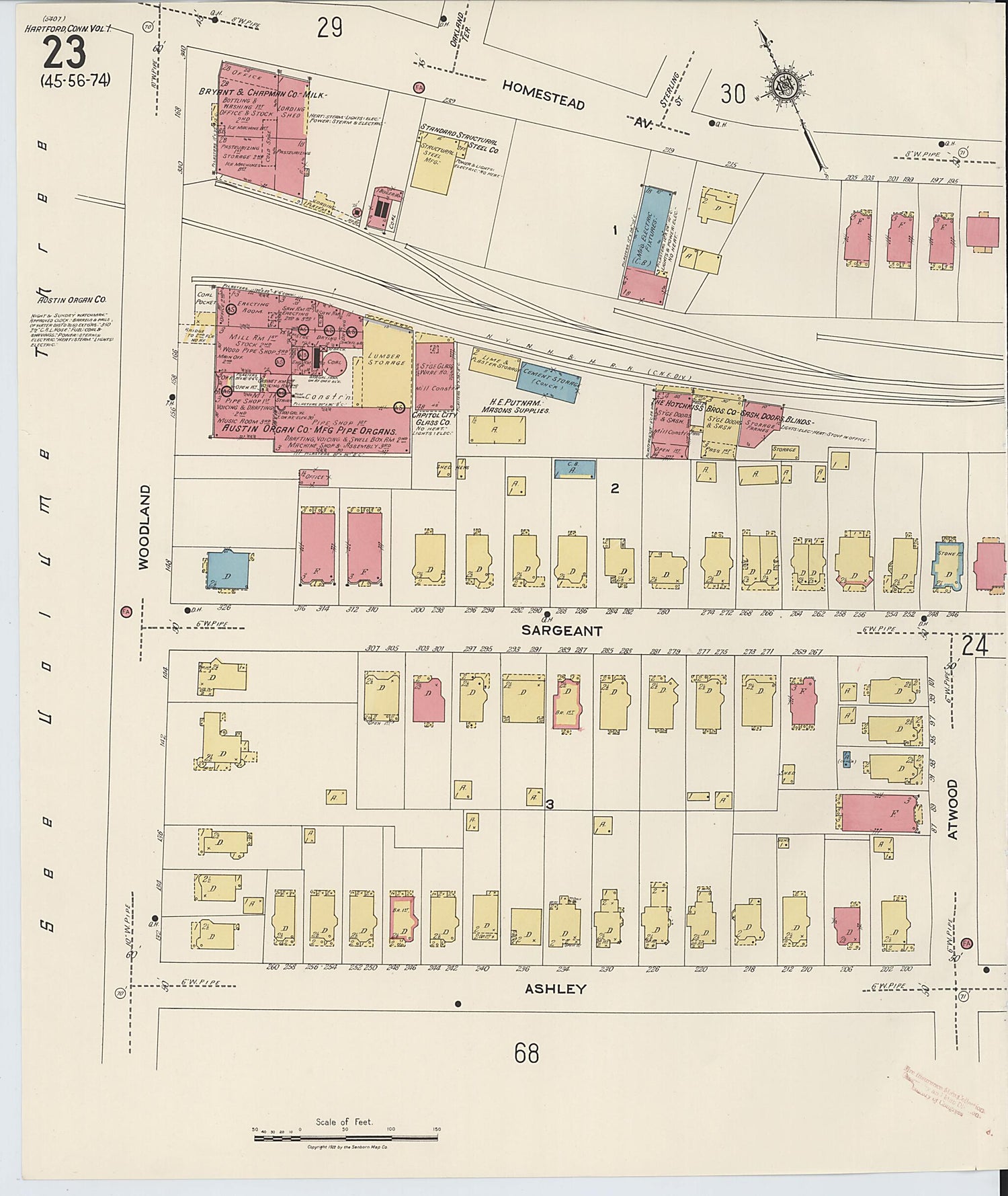 This old map of West Hartford, Hartford County, Connecticut was created by Sanborn Map Company in 1922