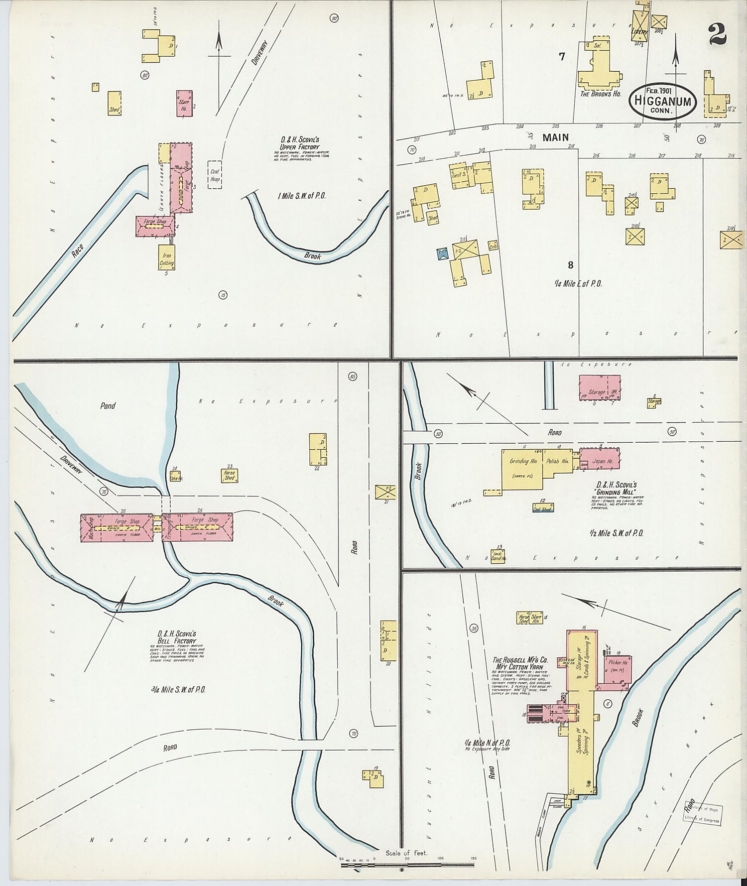 This old map of Higganum, Middlesex County, Connecticut was created by Sanborn Map Company in 1901