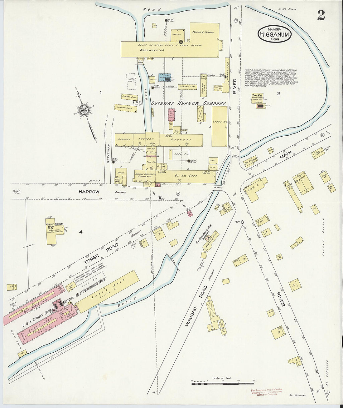 This old map of Higganum, Middlesex County, Connecticut was created by Sanborn Map Company in 1914