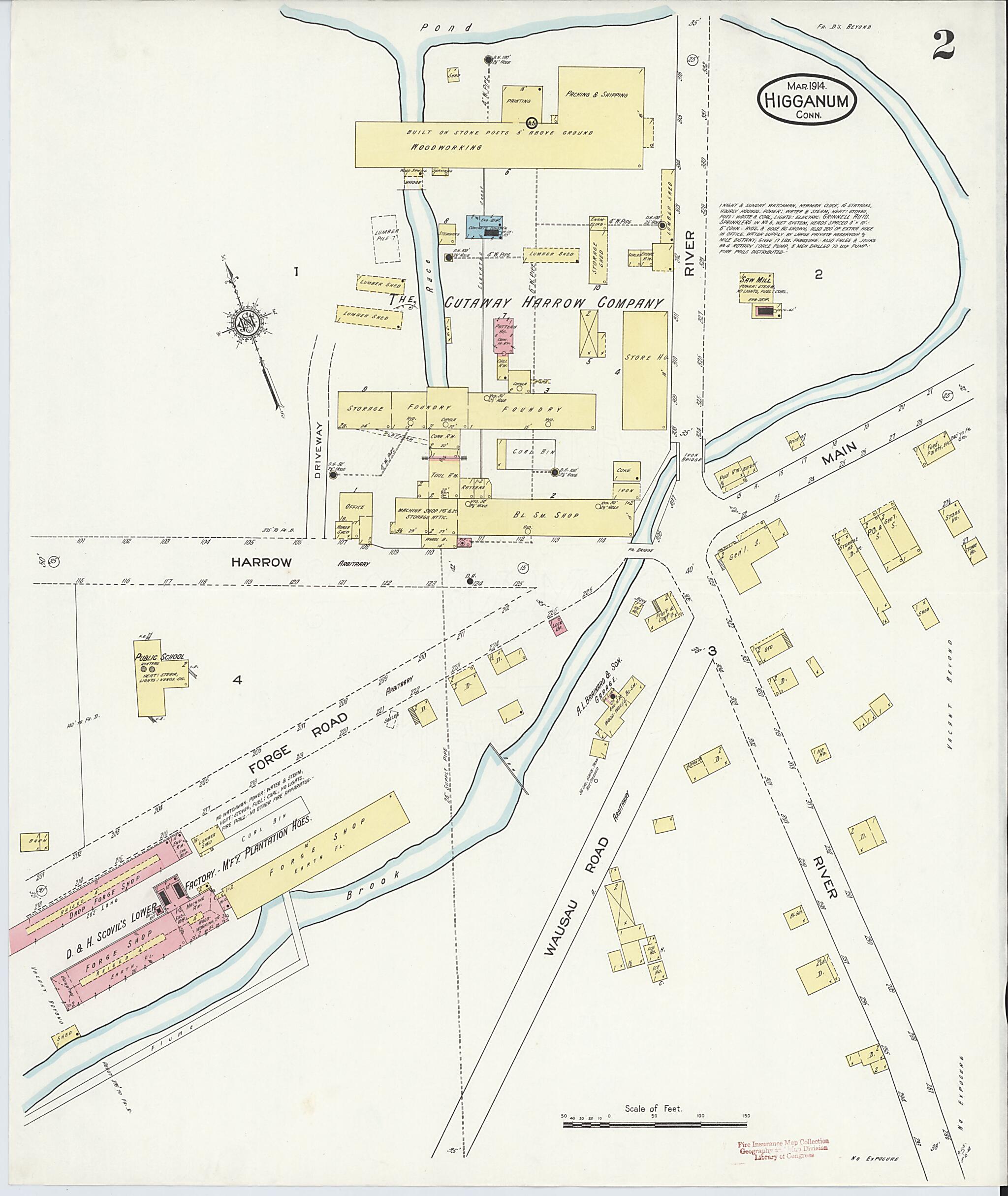 This old map of Higganum, Middlesex County, Connecticut was created by Sanborn Map Company in 1914