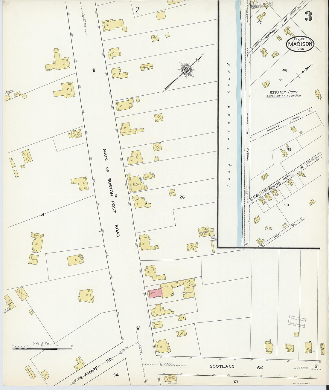 This old map of Madison, New Haven County, Connecticut was created by Sanborn Map Company in 1915