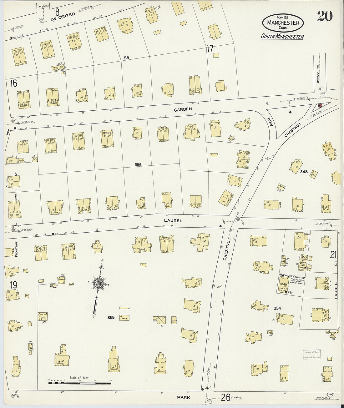 This old map of Manchester, Hartford County, Connecticut was created by Sanborn Map Company in 1911