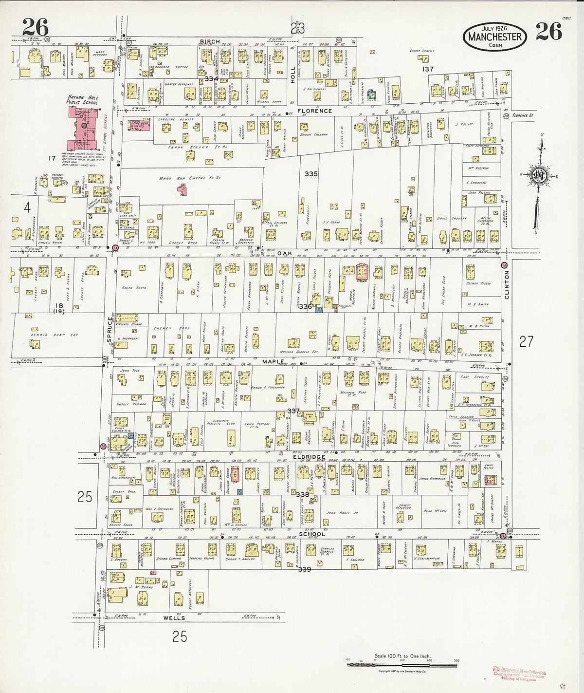 Manchester, Hartford County, Connecticut 1926 (Sheet 26) by Relic Map Company