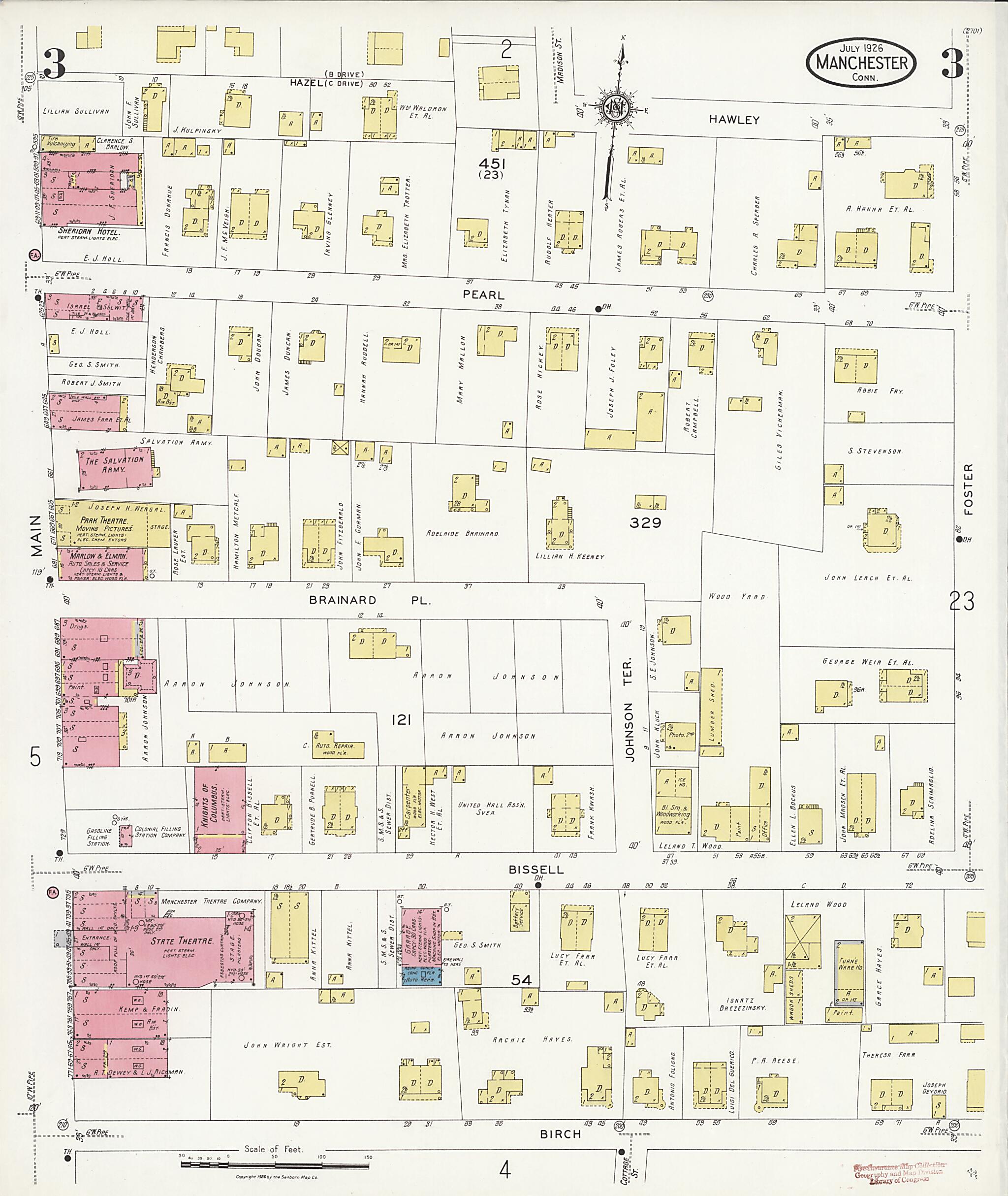 This old map of Manchester Green, Hartford County, Connecticut was created by Sanborn Map Company in 1926