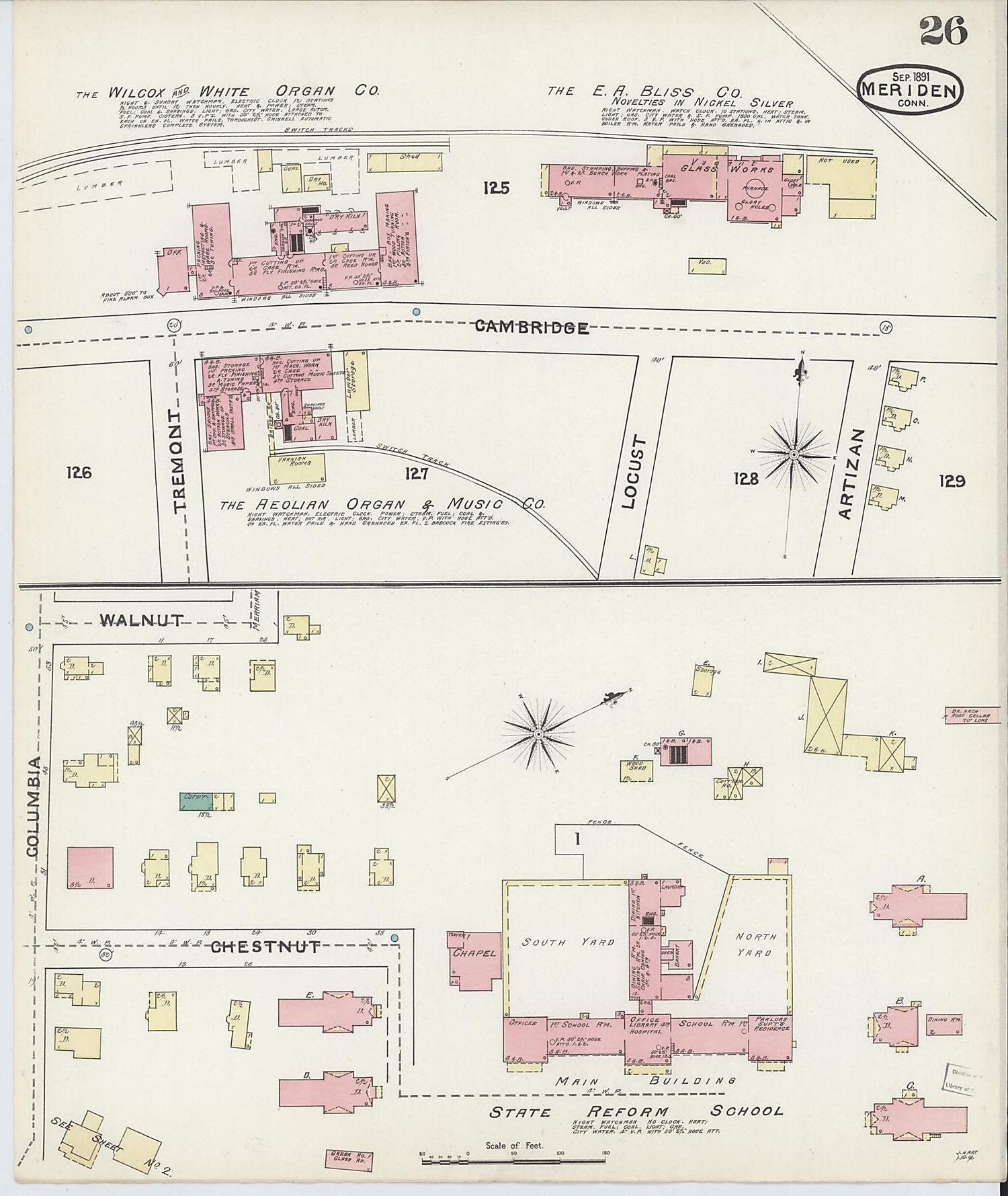 This old map of Meriden, New Haven County, Connecticut was created by Sanborn Map Company in 1891