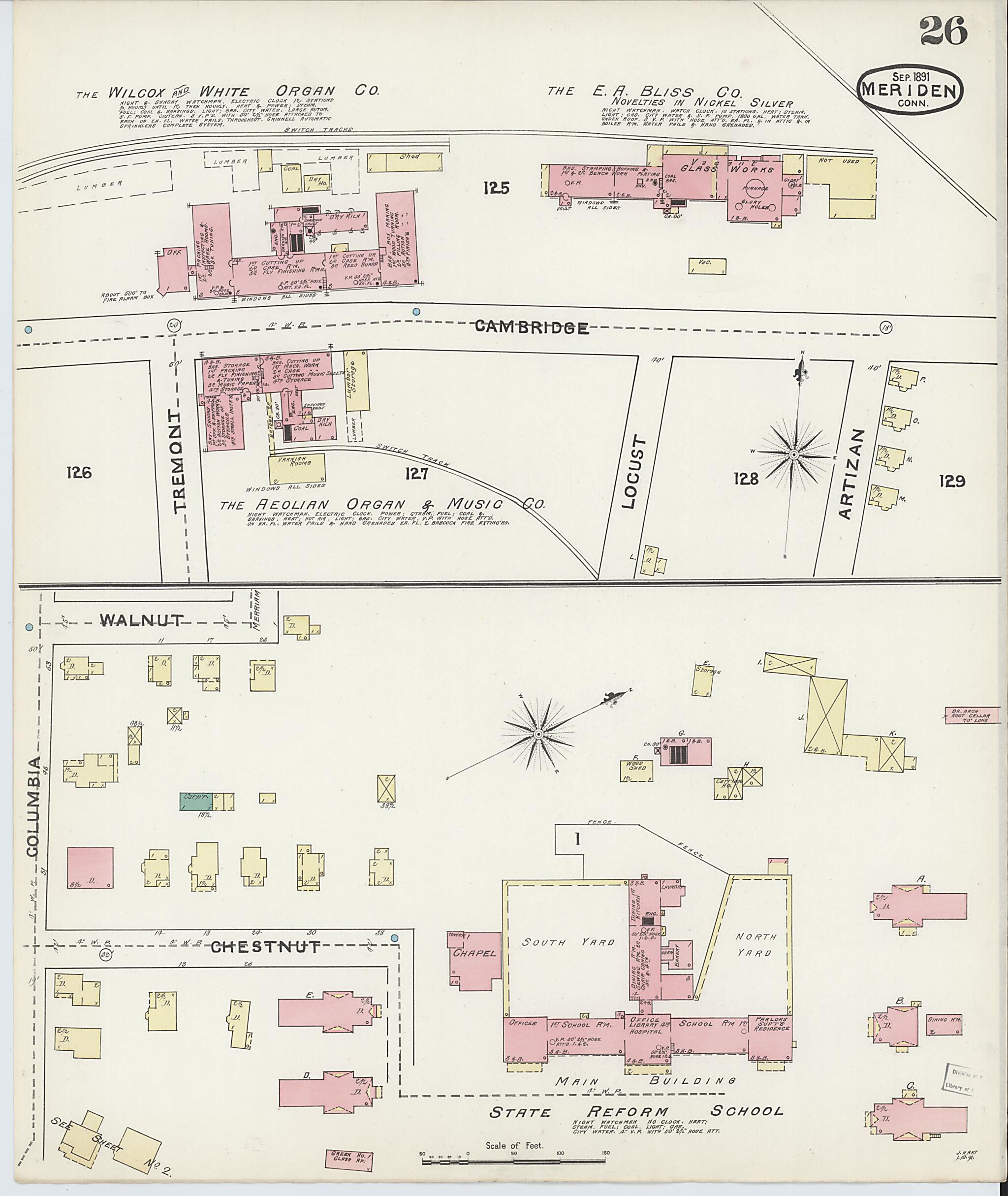 This old map of Meriden, New Haven County, Connecticut was created by Sanborn Map Company in 1891