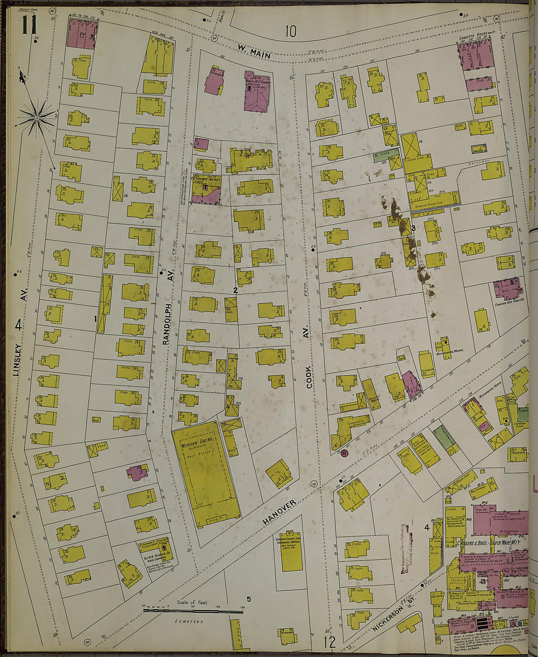This old map of Meriden, New Haven County, Connecticut was created by Sanborn Map Company in 1901