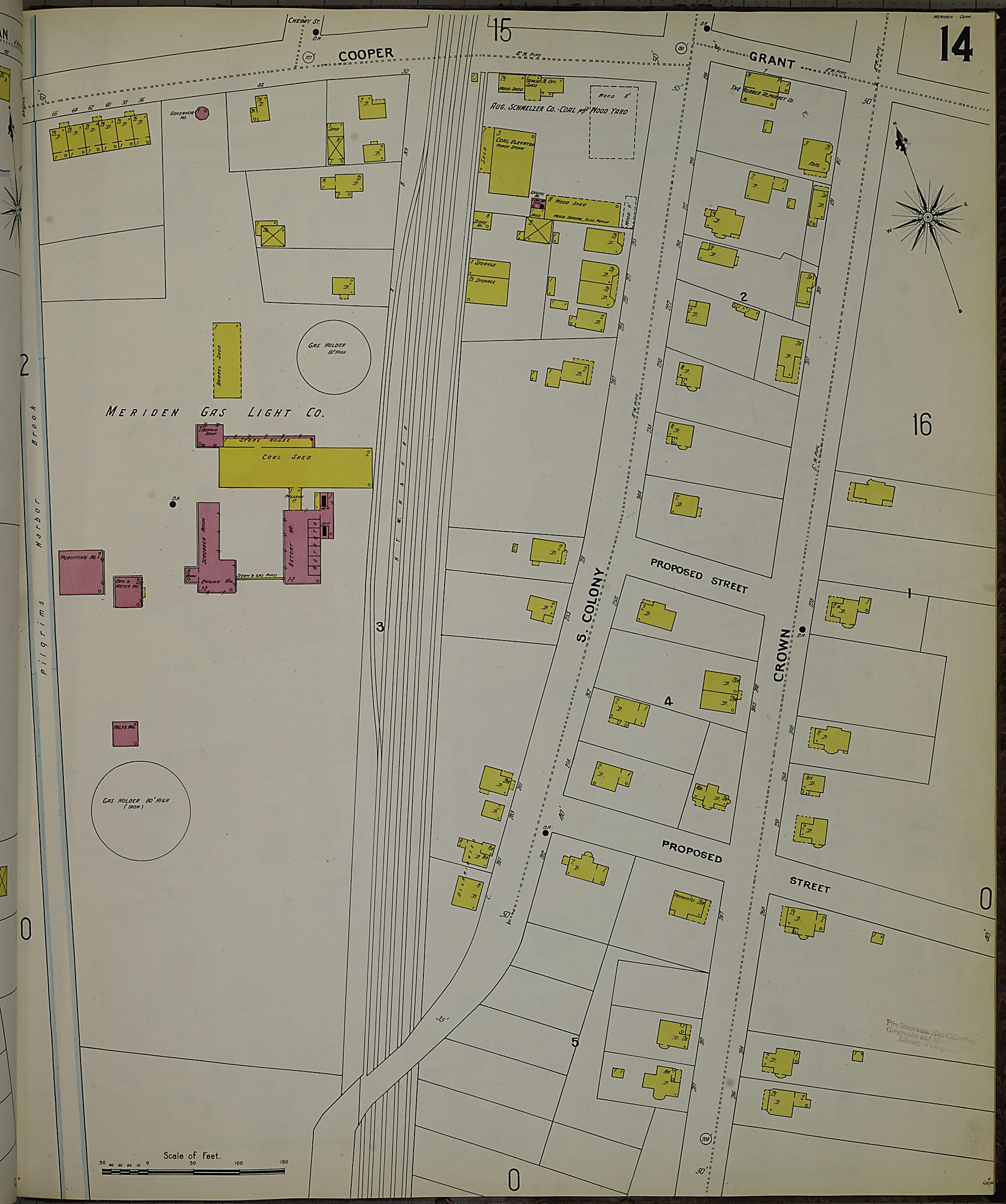 This old map of Meriden, New Haven County, Connecticut was created by Sanborn Map Company in 1901