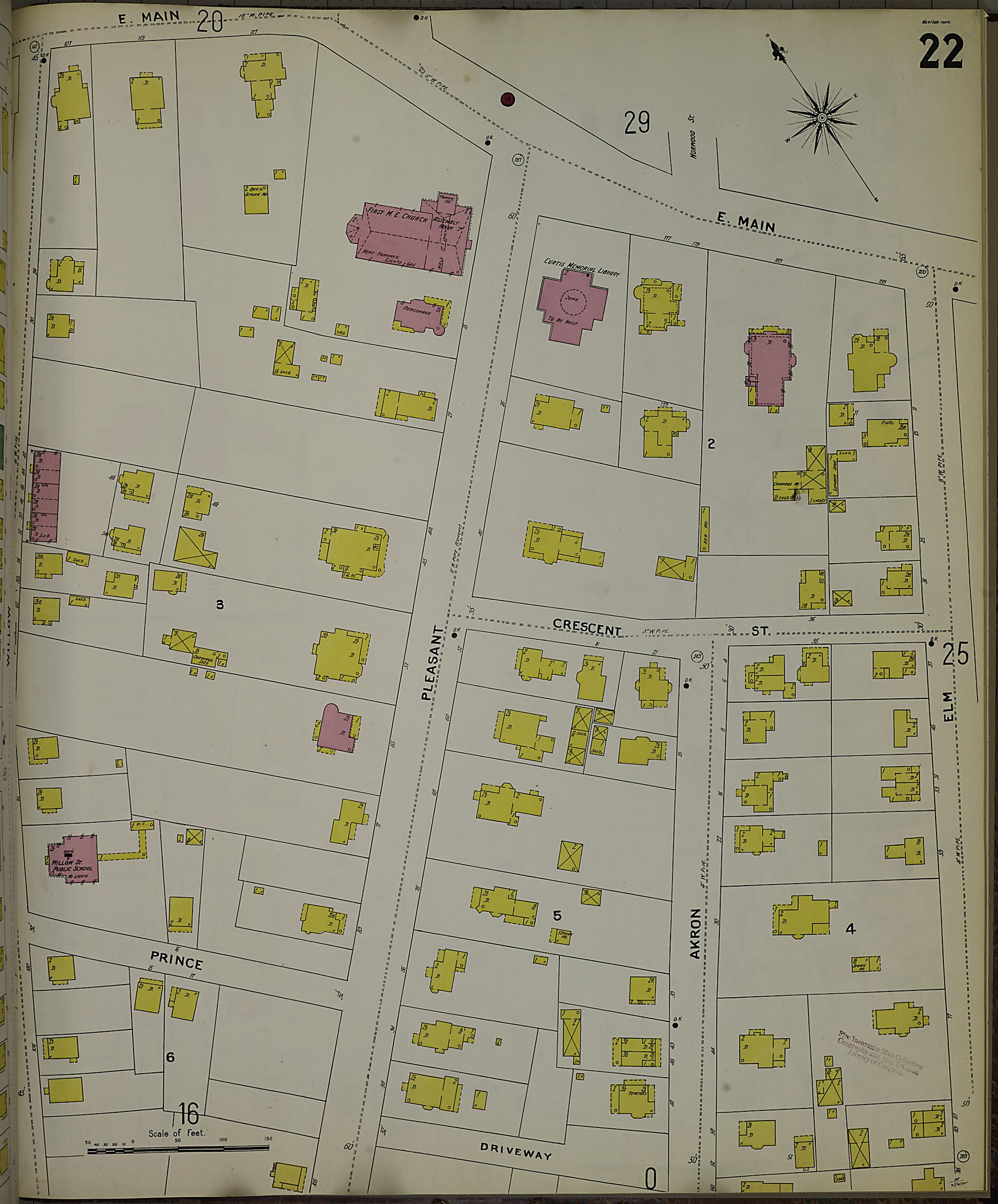This old map of Meriden, New Haven County, Connecticut was created by Sanborn Map Company in 1901