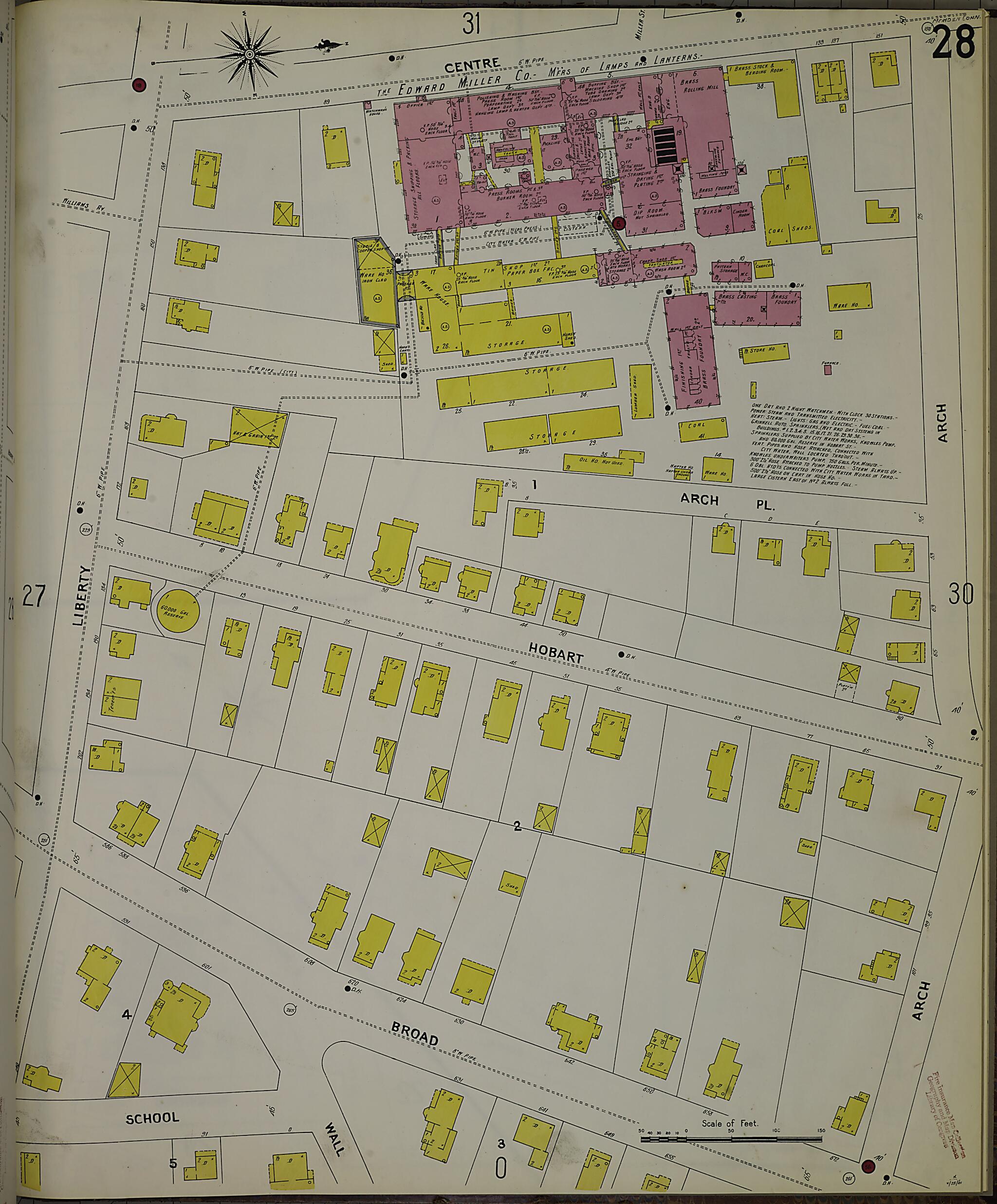 This old map of Meriden, New Haven County, Connecticut was created by Sanborn Map Company in 1901