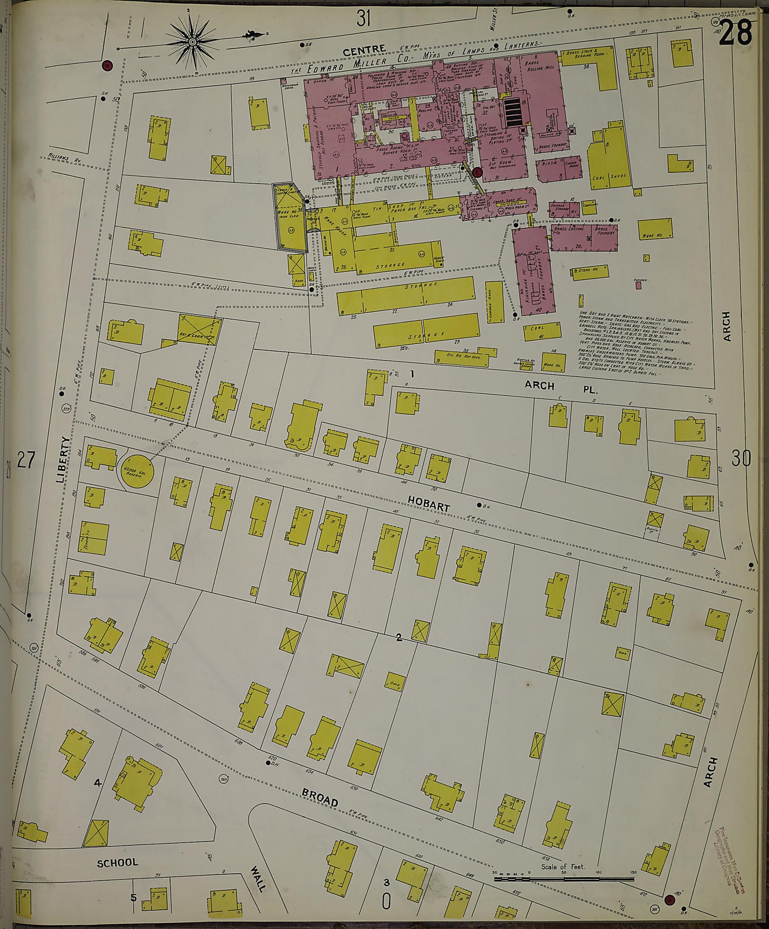 This old map of Meriden, New Haven County, Connecticut was created by Sanborn Map Company in 1901