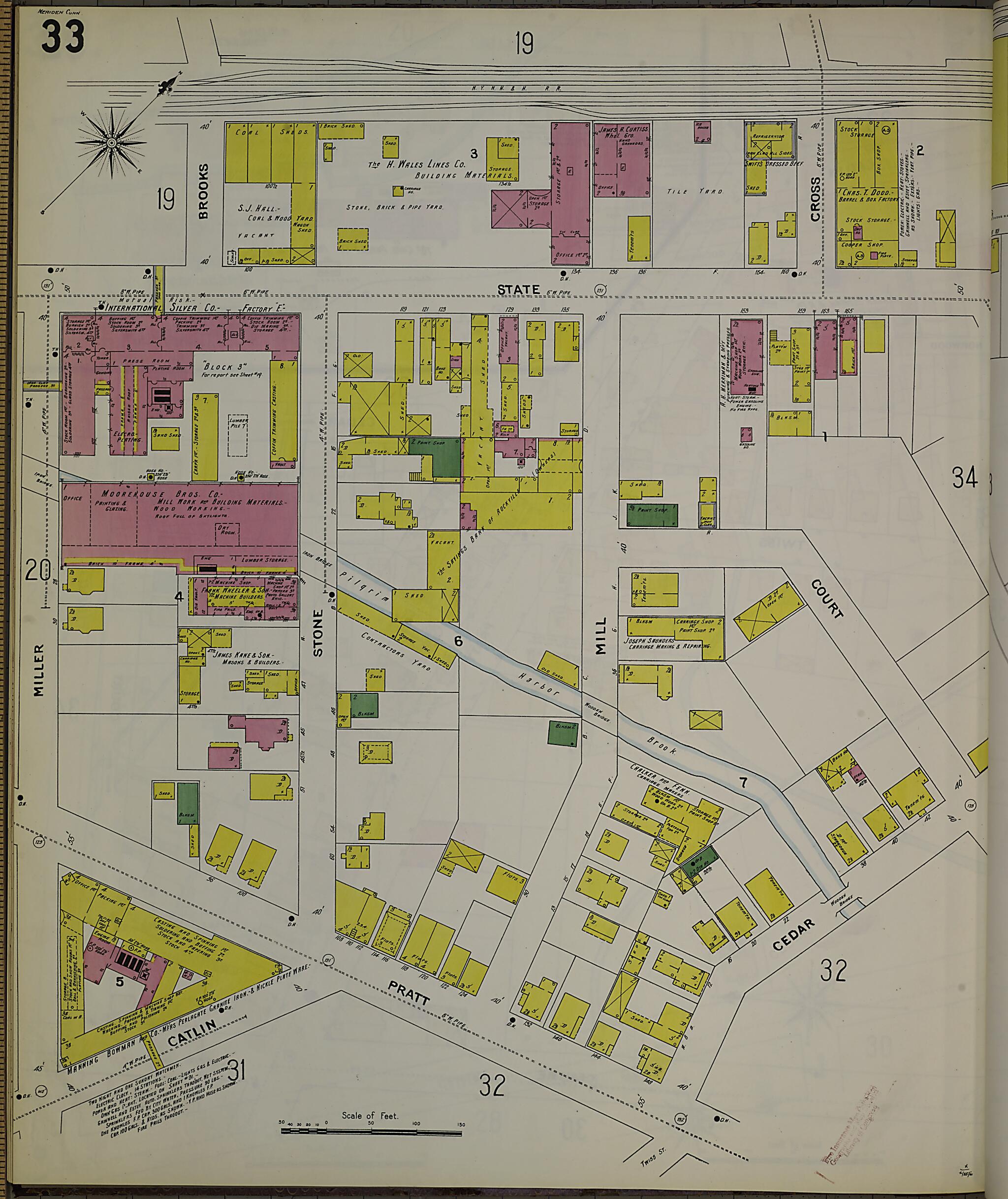 This old map of Meriden, New Haven County, Connecticut was created by Sanborn Map Company in 1901