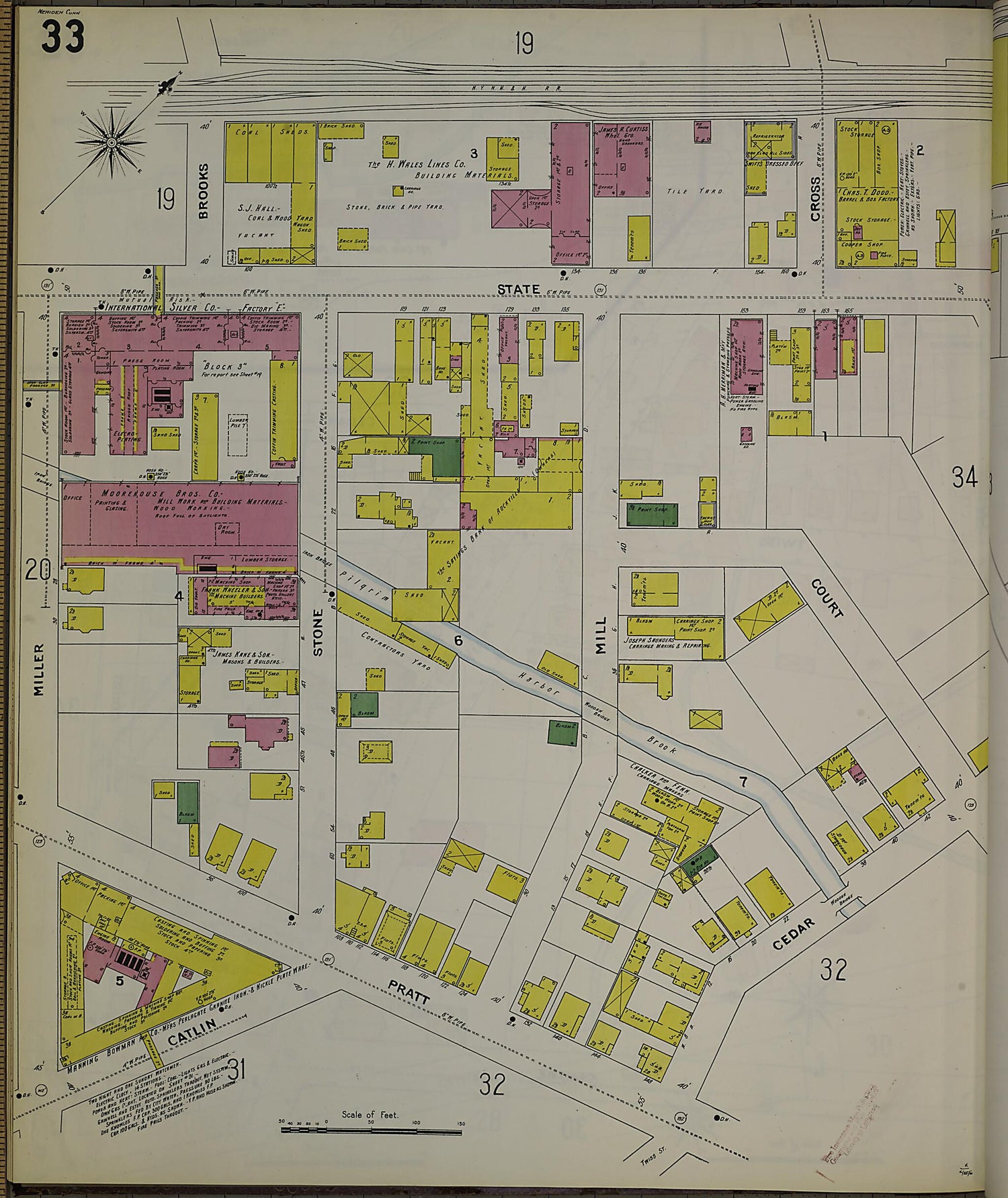 This old map of Meriden, New Haven County, Connecticut was created by Sanborn Map Company in 1901