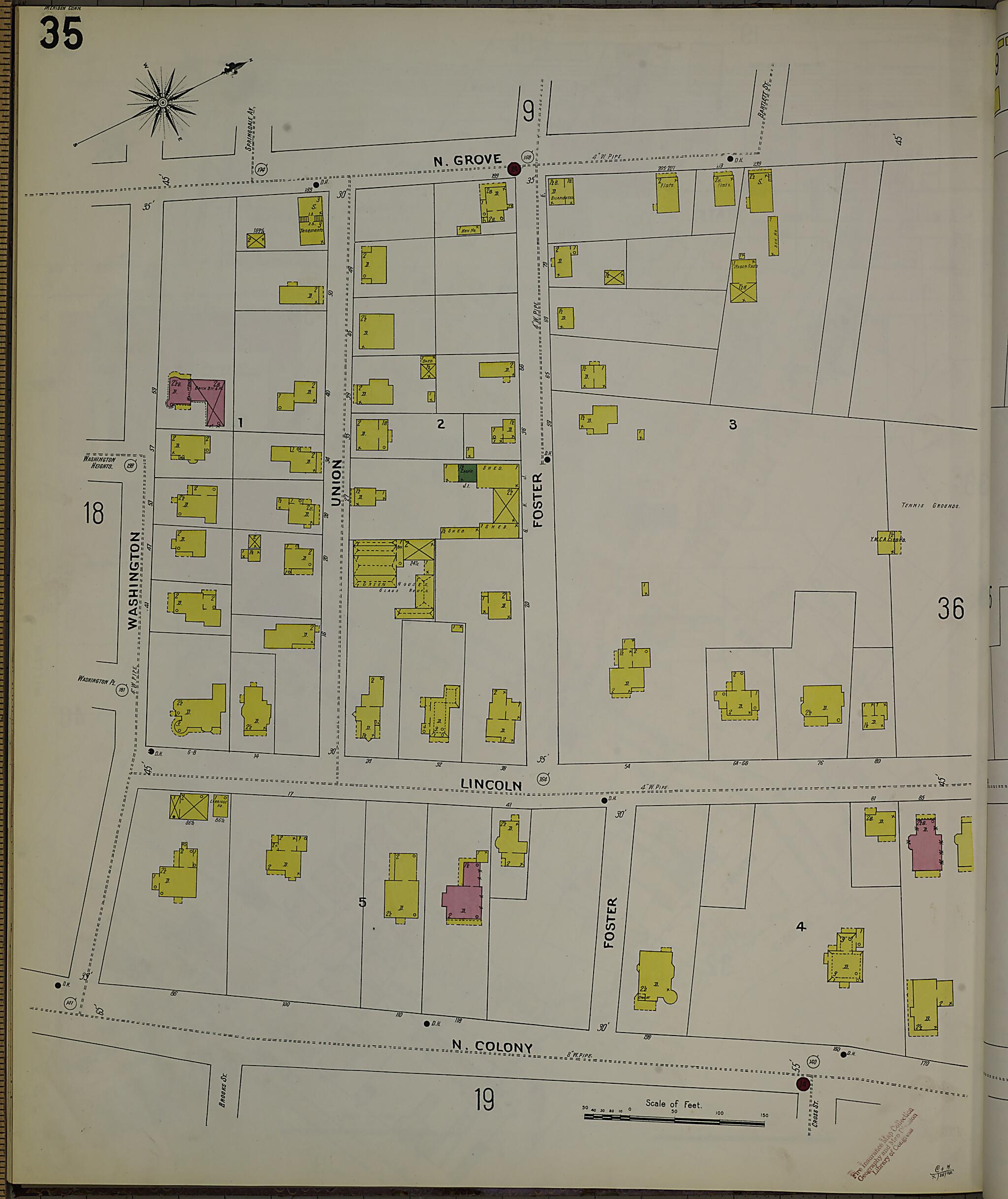 This old map of Meriden, New Haven County, Connecticut was created by Sanborn Map Company in 1901