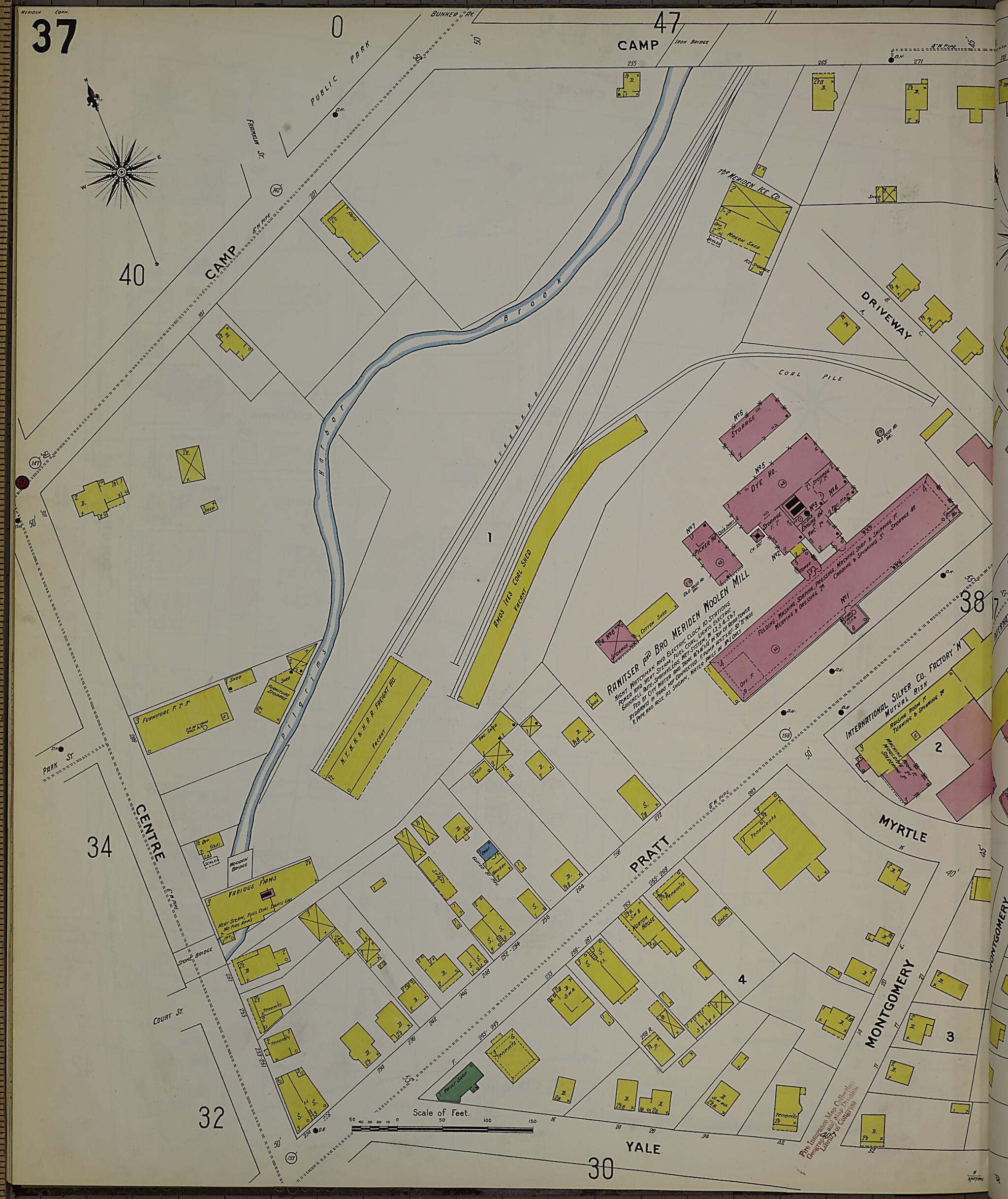 This old map of Meriden, New Haven County, Connecticut was created by Sanborn Map Company in 1901