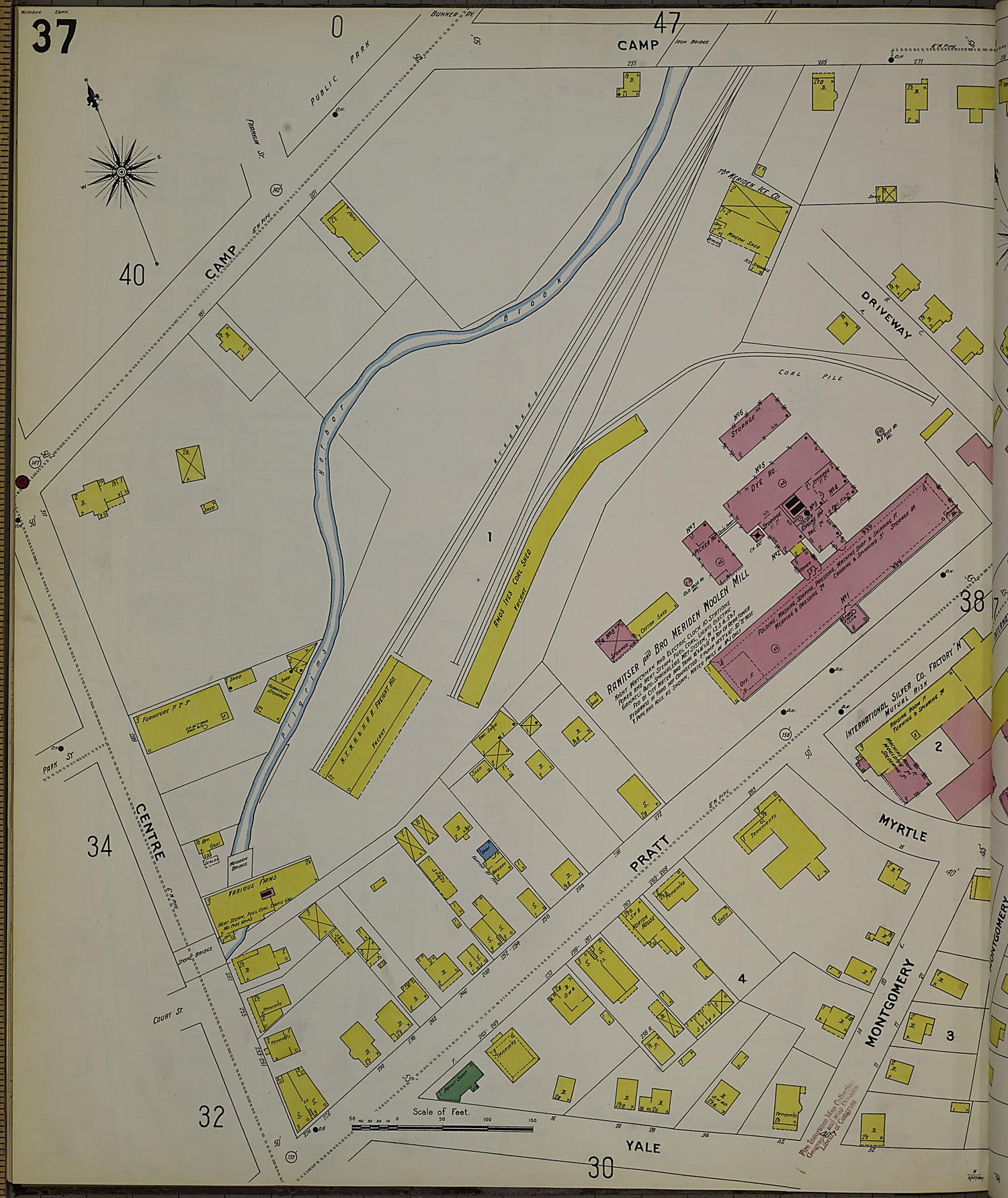 This old map of Meriden, New Haven County, Connecticut was created by Sanborn Map Company in 1901