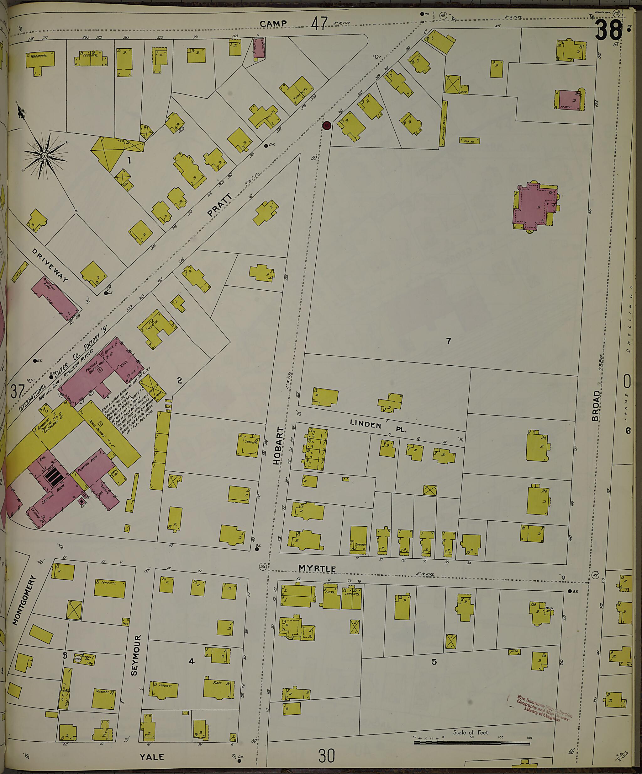 This old map of Meriden, New Haven County, Connecticut was created by Sanborn Map Company in 1901