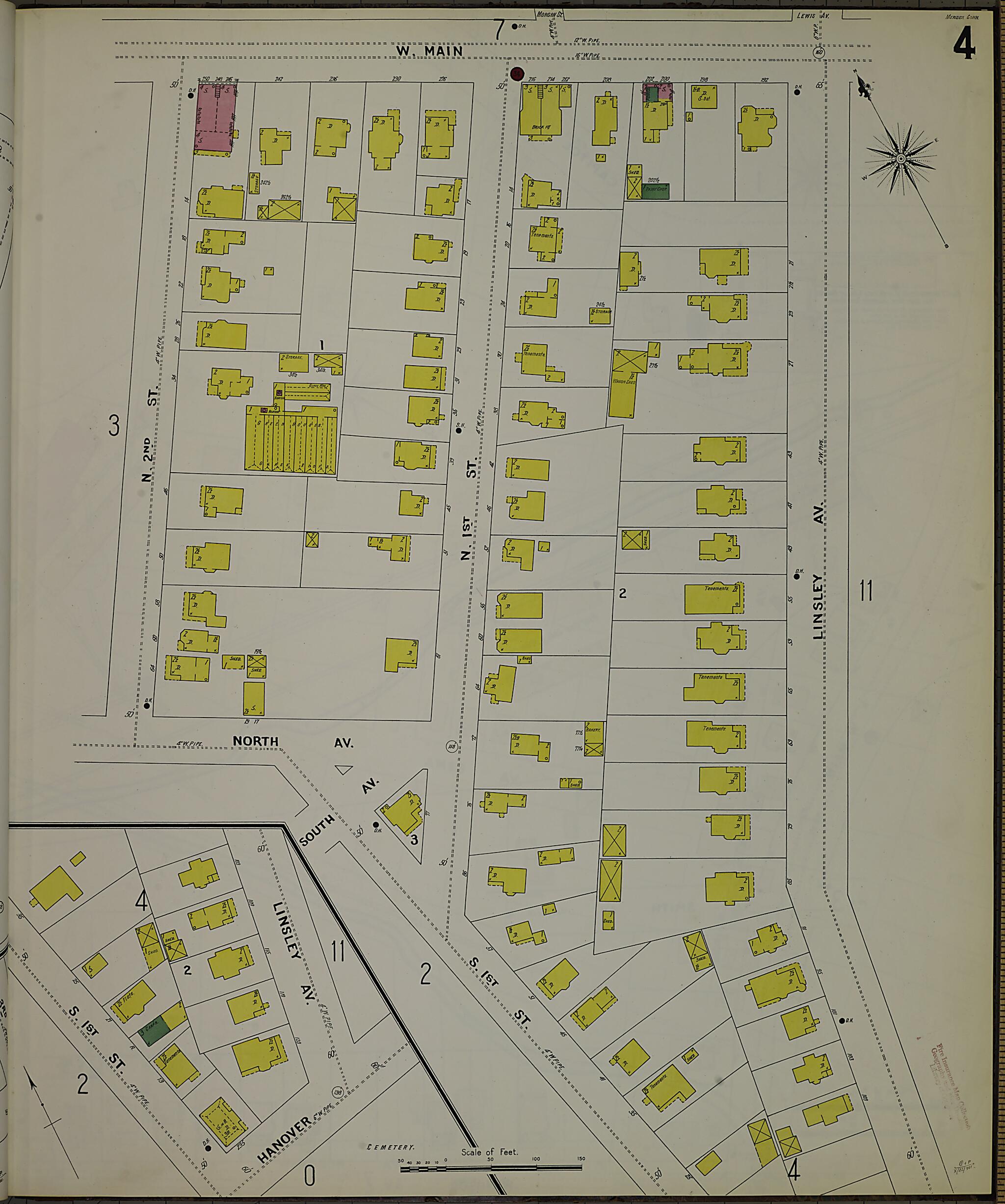 This old map of Meriden, New Haven County, Connecticut was created by Sanborn Map Company in 1901