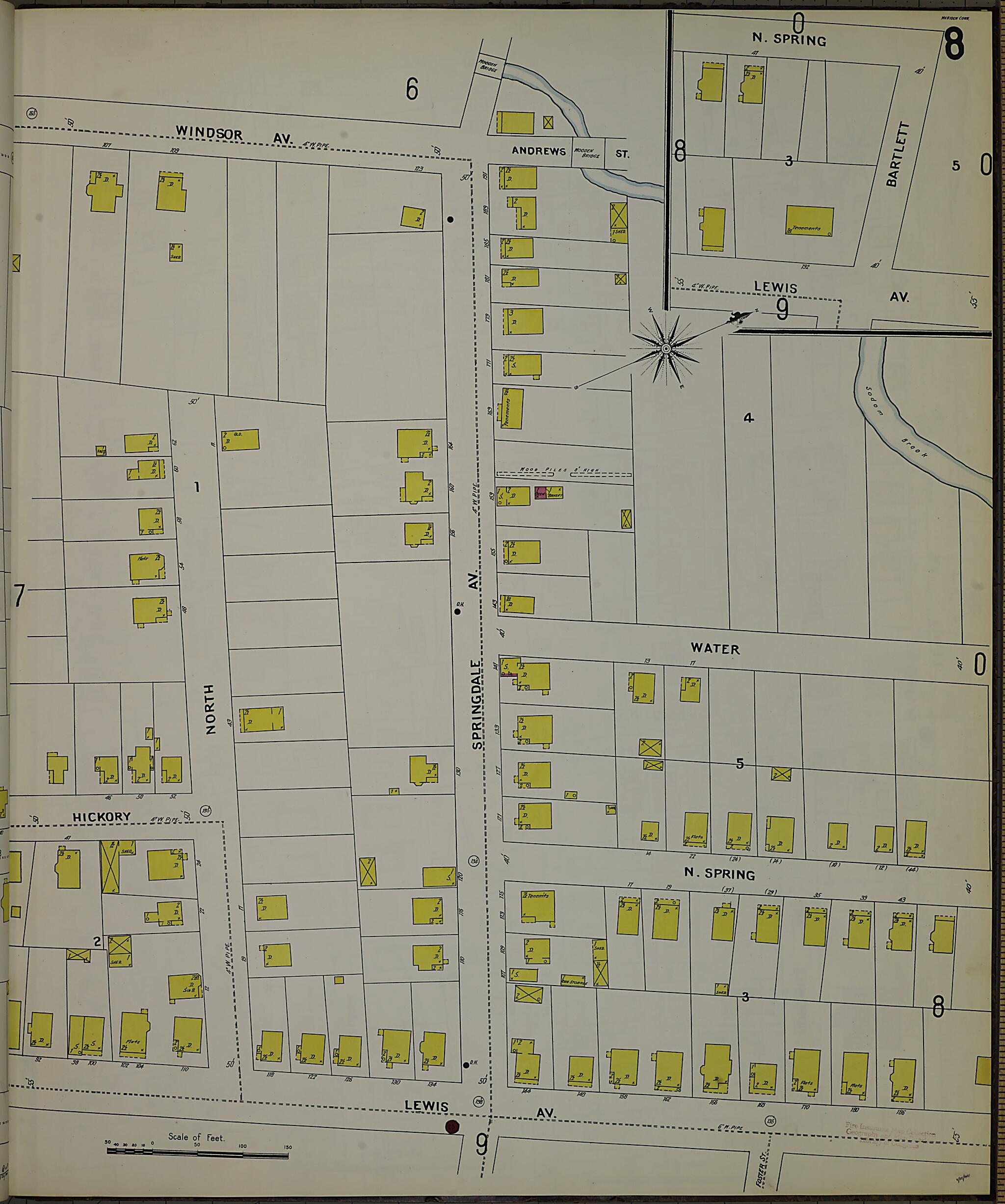 This old map of Meriden, New Haven County, Connecticut was created by Sanborn Map Company in 1901