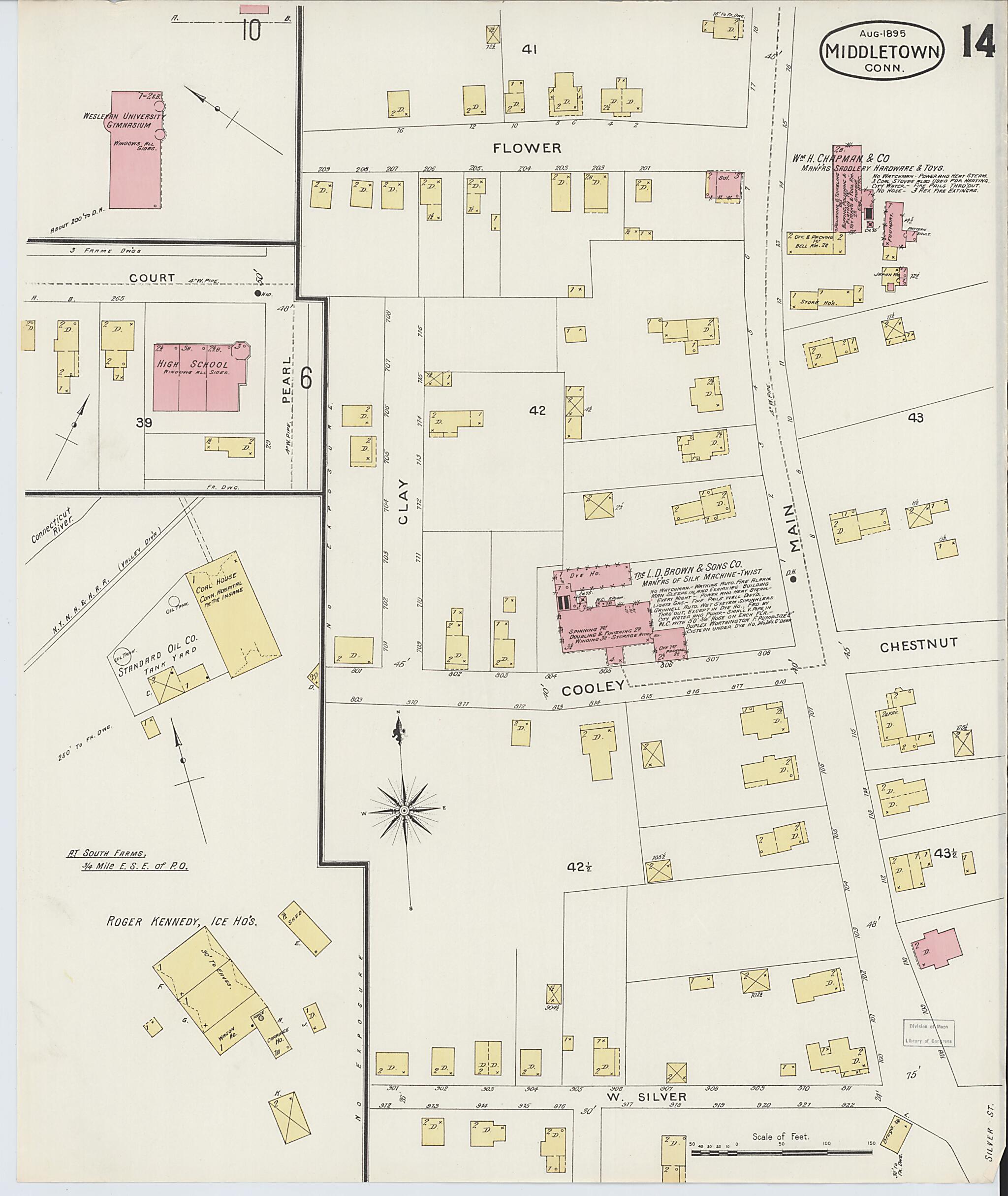 This old map of Middletown, Middlesex County, Connecticut was created by Sanborn Map Company in 1895